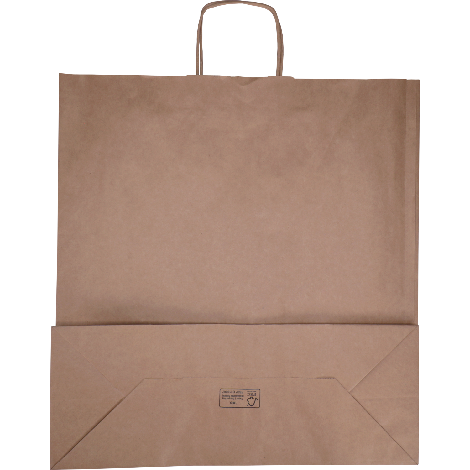 Tas, Kraftpapier, gedraaid papieren koord, 45x 17x48cm, draagtas, bruin 2