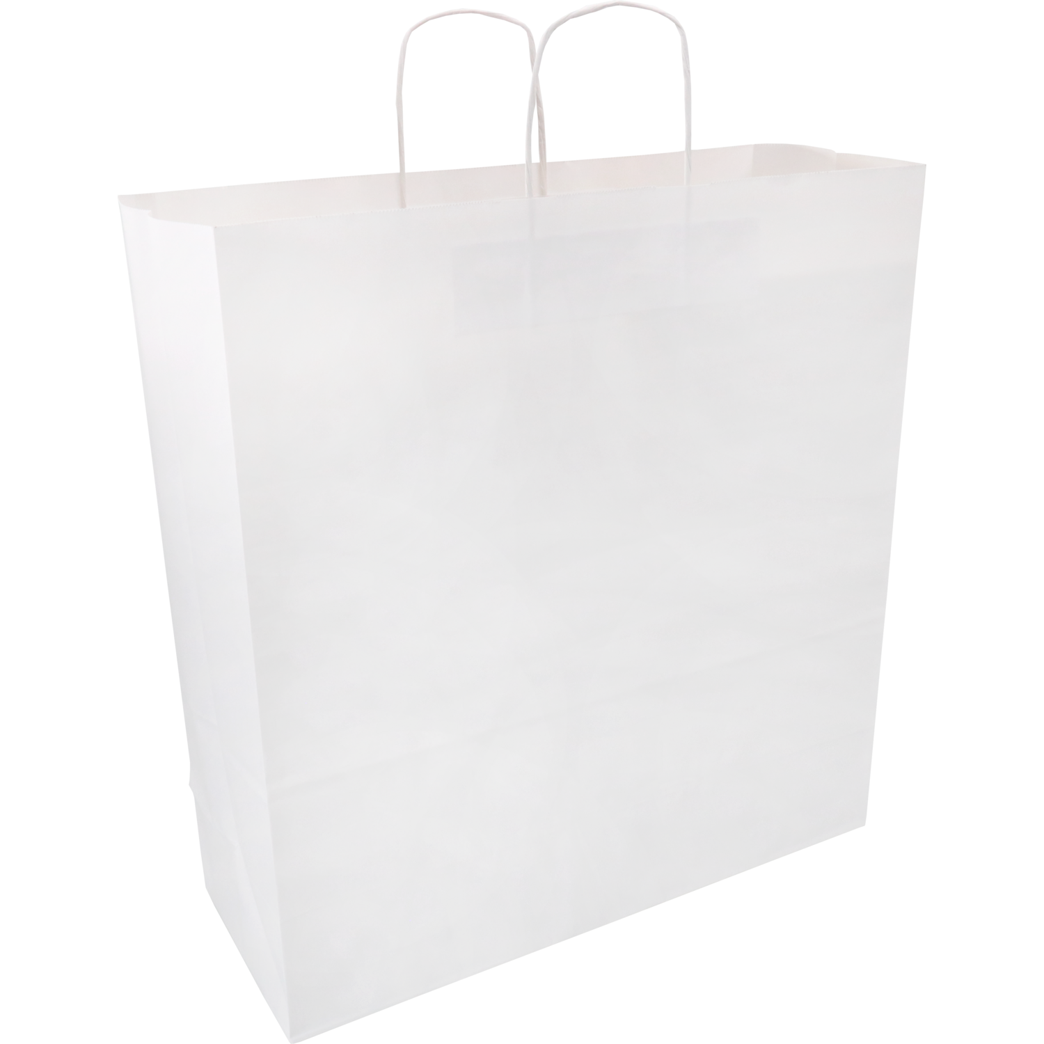 Tas, Kraftpapier, gedraaid papieren koord, 45x 17x48cm, draagtas, wit 1