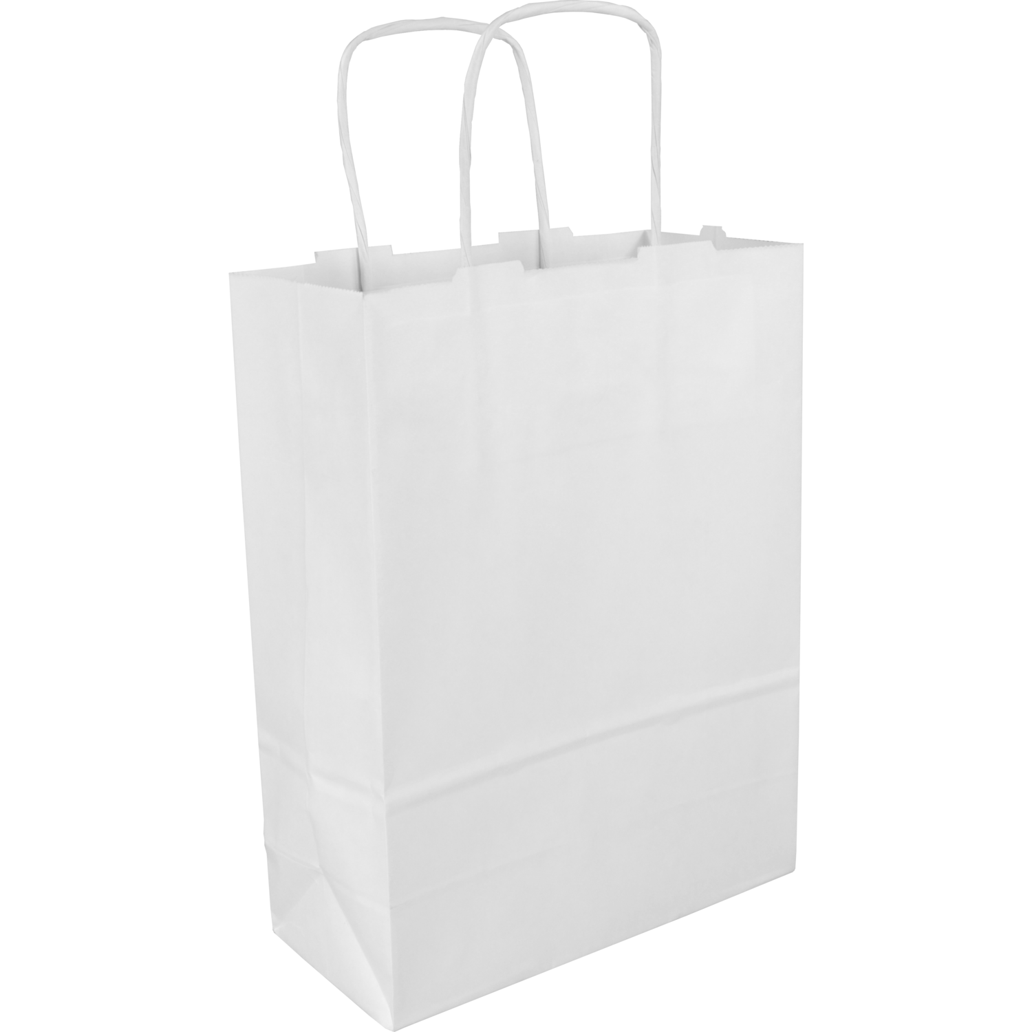Tas, Kraftpapier, gedraaid papieren koord, 18x 8x24cm, draagtas, wit 1