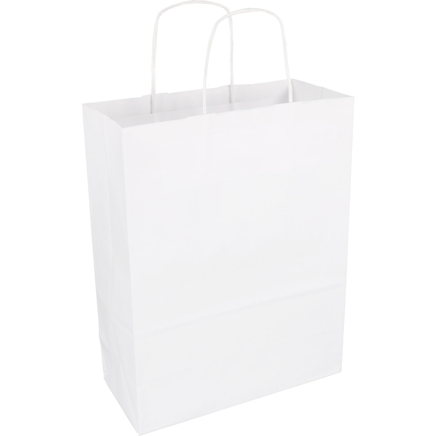 Tas, Kraftpapier, gedraaid papieren koord, 26x 12x34cm, draagtas, wit 1