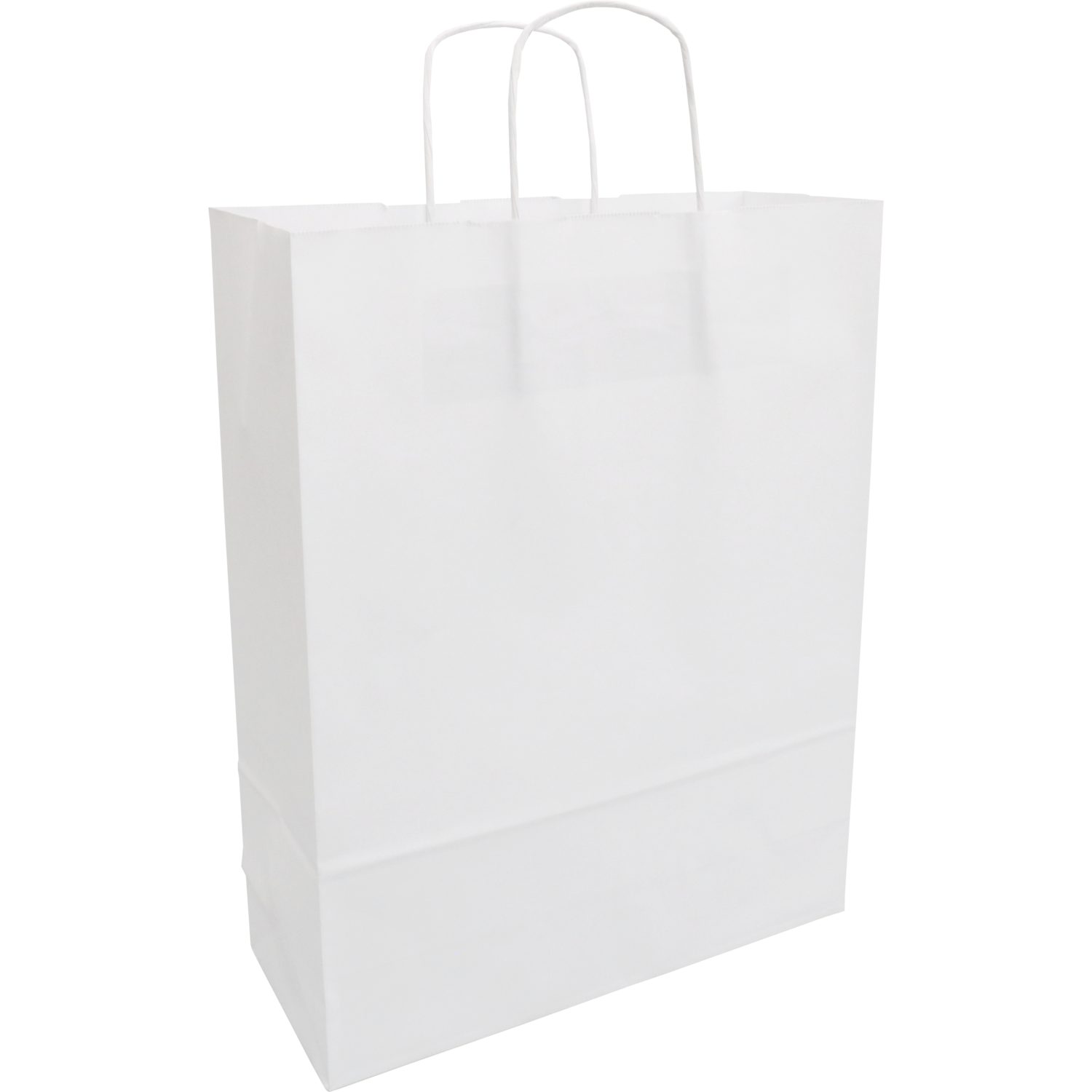 Tas, Kraftpapier, gedraaid papieren koord, 32x 12x41cm, draagtas, wit 1
