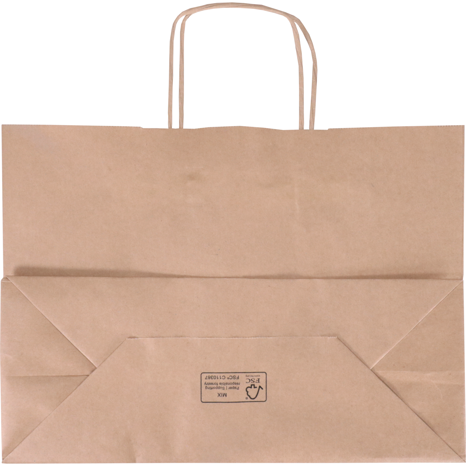 Tas, Kraftpapier, gedraaid papieren koord, 35x 14x26cm, draagtas, bruin 2