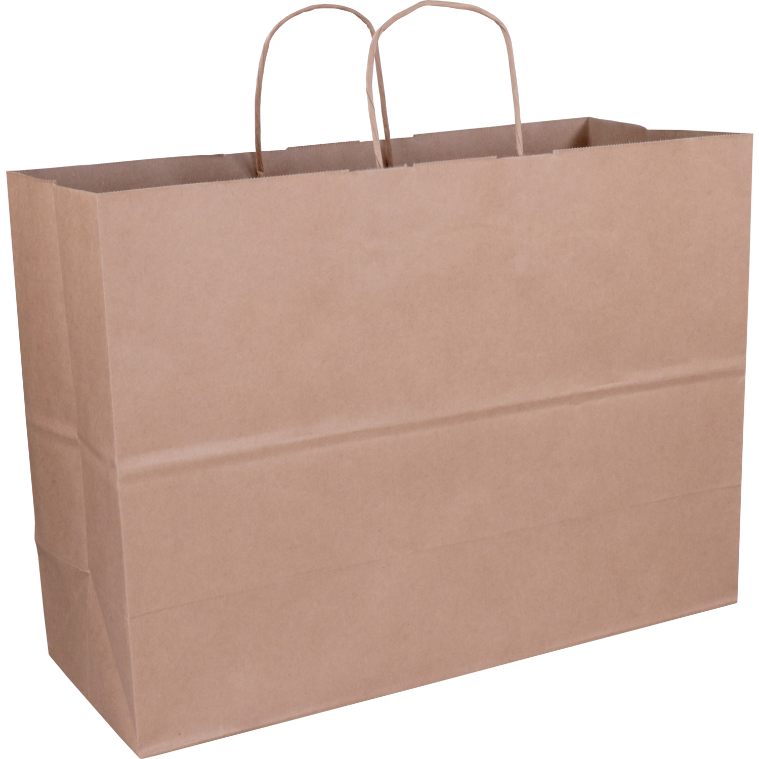 Tas, Kraftpapier, gedraaid papieren koord, 45x 17x33cm, draagtas, bruin 1