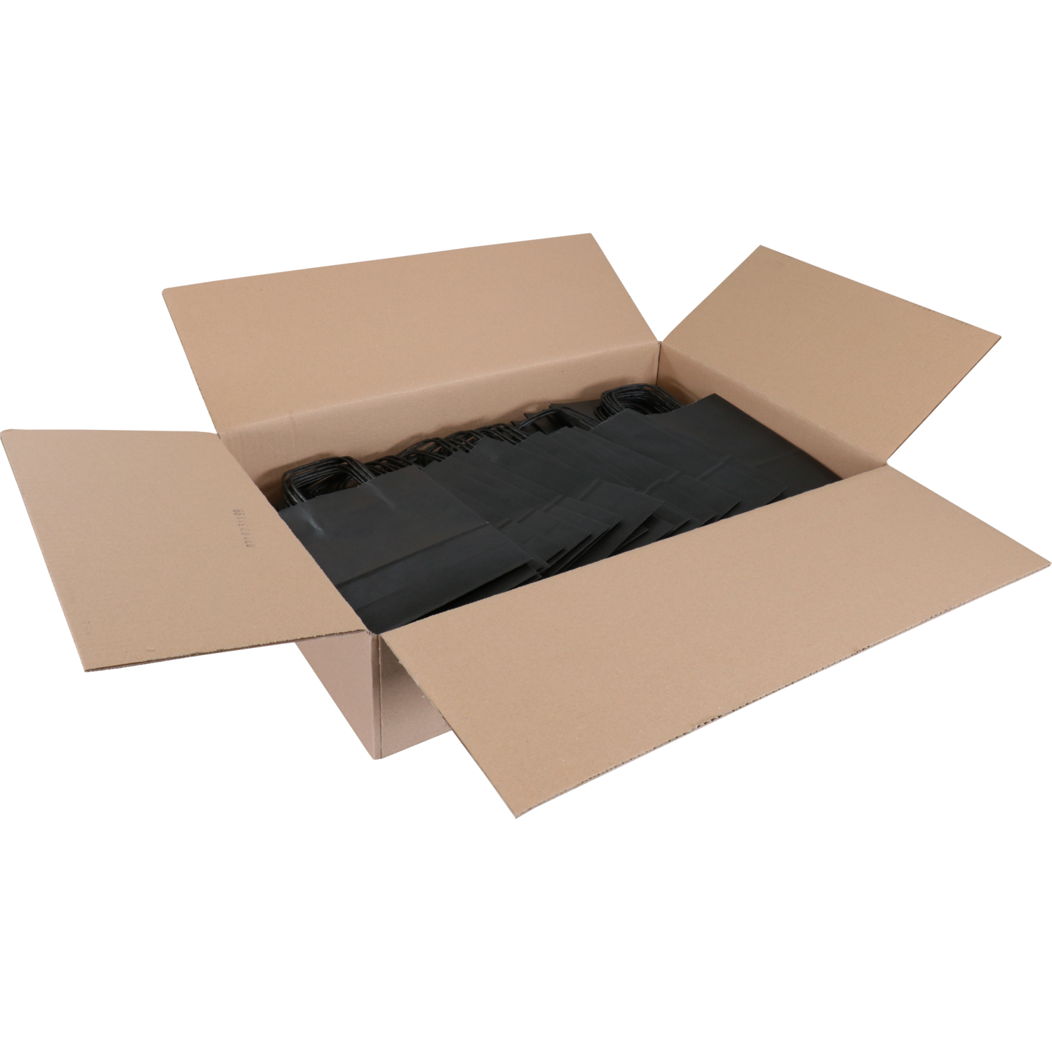 Tas, Kraftpapier, gedraaid papieren koord, 18x 8x24cm, draagtas, zwart 3