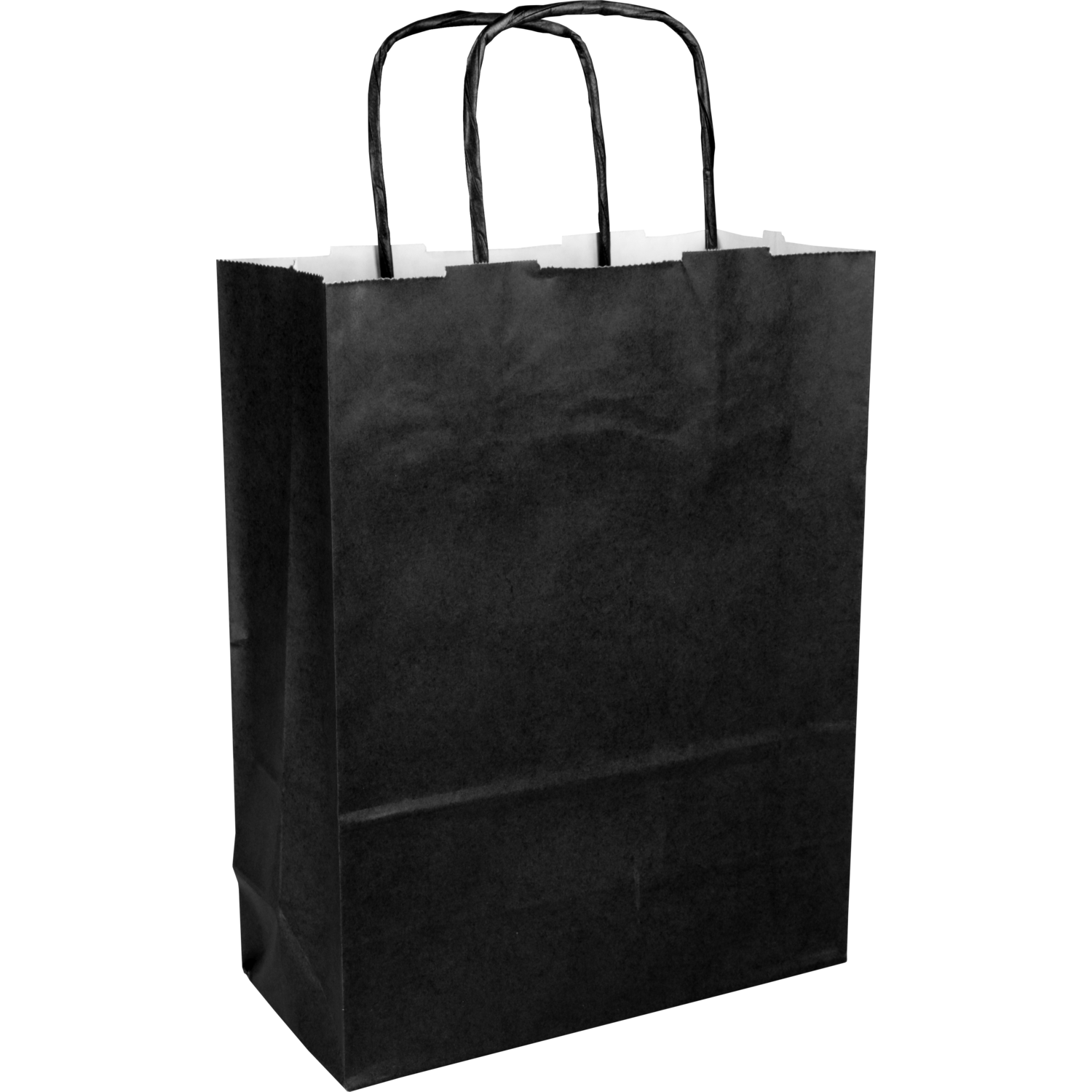 Tas, Kraftpapier, gedraaid papieren koord, 18x 8x24cm, draagtas, zwart 1