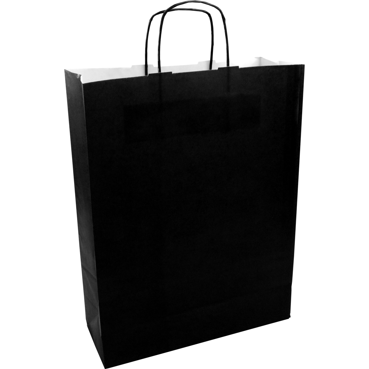 Tas, Kraftpapier, gedraaid papieren koord, 32x 12x41cm, draagtas, zwart 1