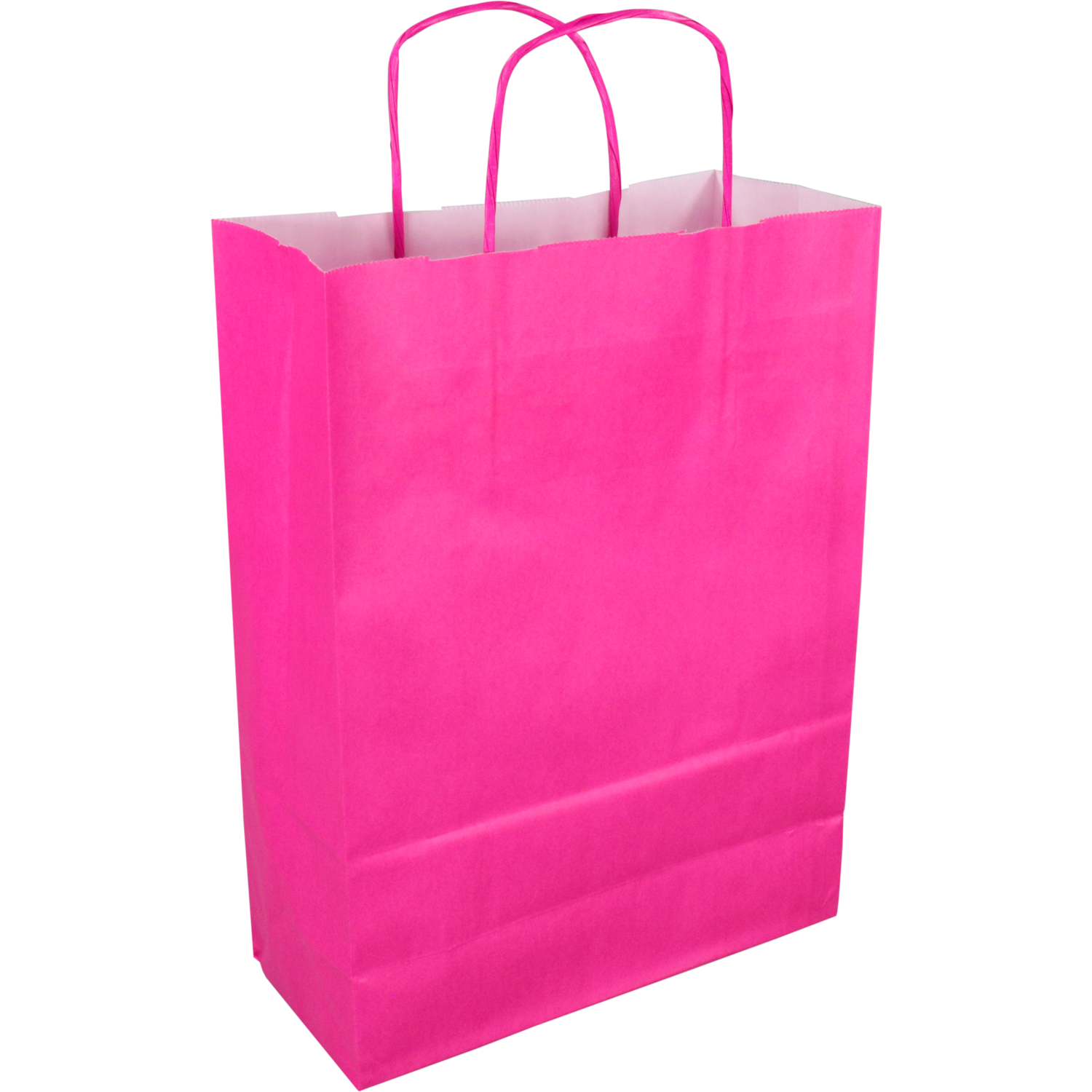 Tas, Kraftpapier, gedraaid papieren koord, 24x 11x33cm, draagtas, roze 1