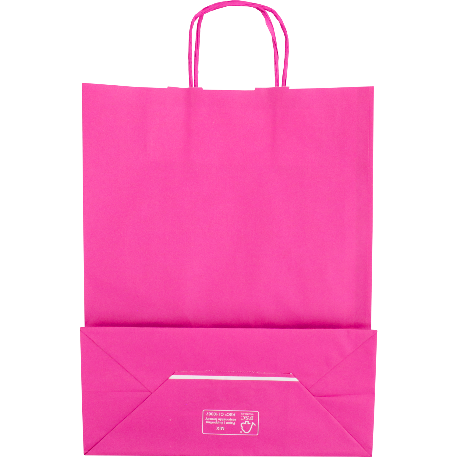 Tas, Kraftpapier, gedraaid papieren koord, 26x 12x35cm, draagtas, roze 2