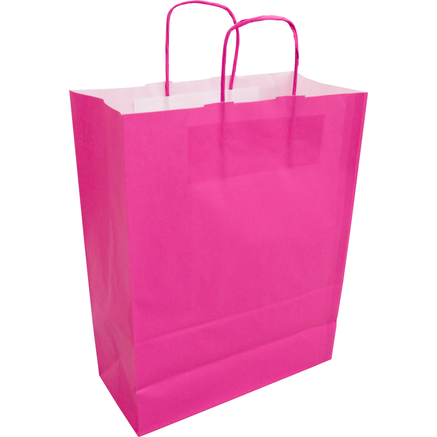 Tas, Kraftpapier, gedraaid papieren koord, 26x 12x35cm, draagtas, roze 1