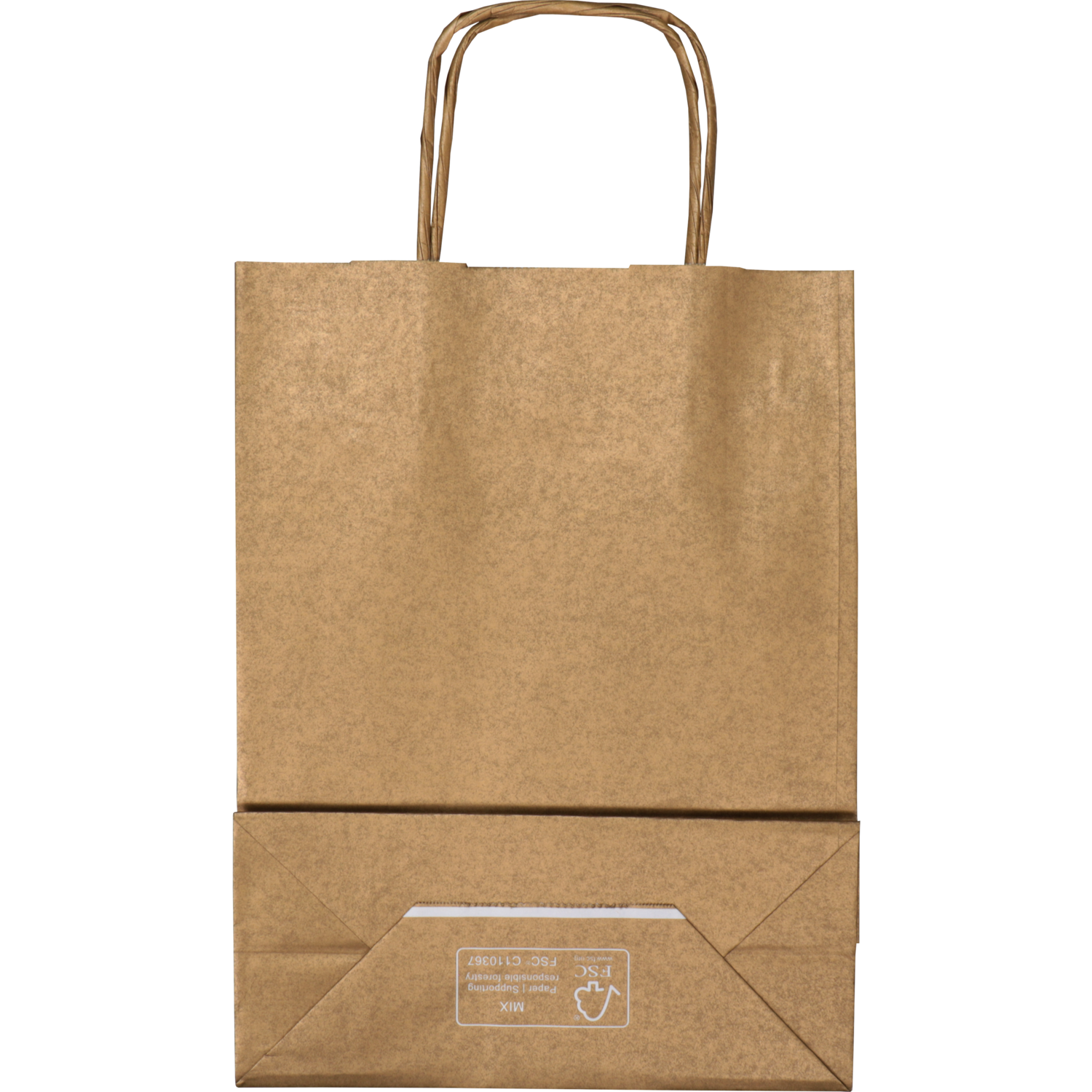 Tas, Kraftpapier, gedraaid papieren koord, 18x 8x22cm, draagtas, goud 2