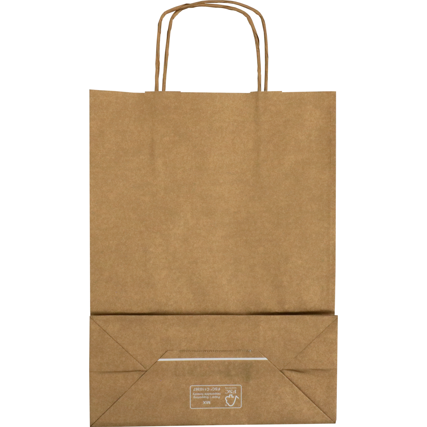 Tas, Kraftpapier, gedraaid papieren koord, 24x 11x33cm, draagtas, goud 2