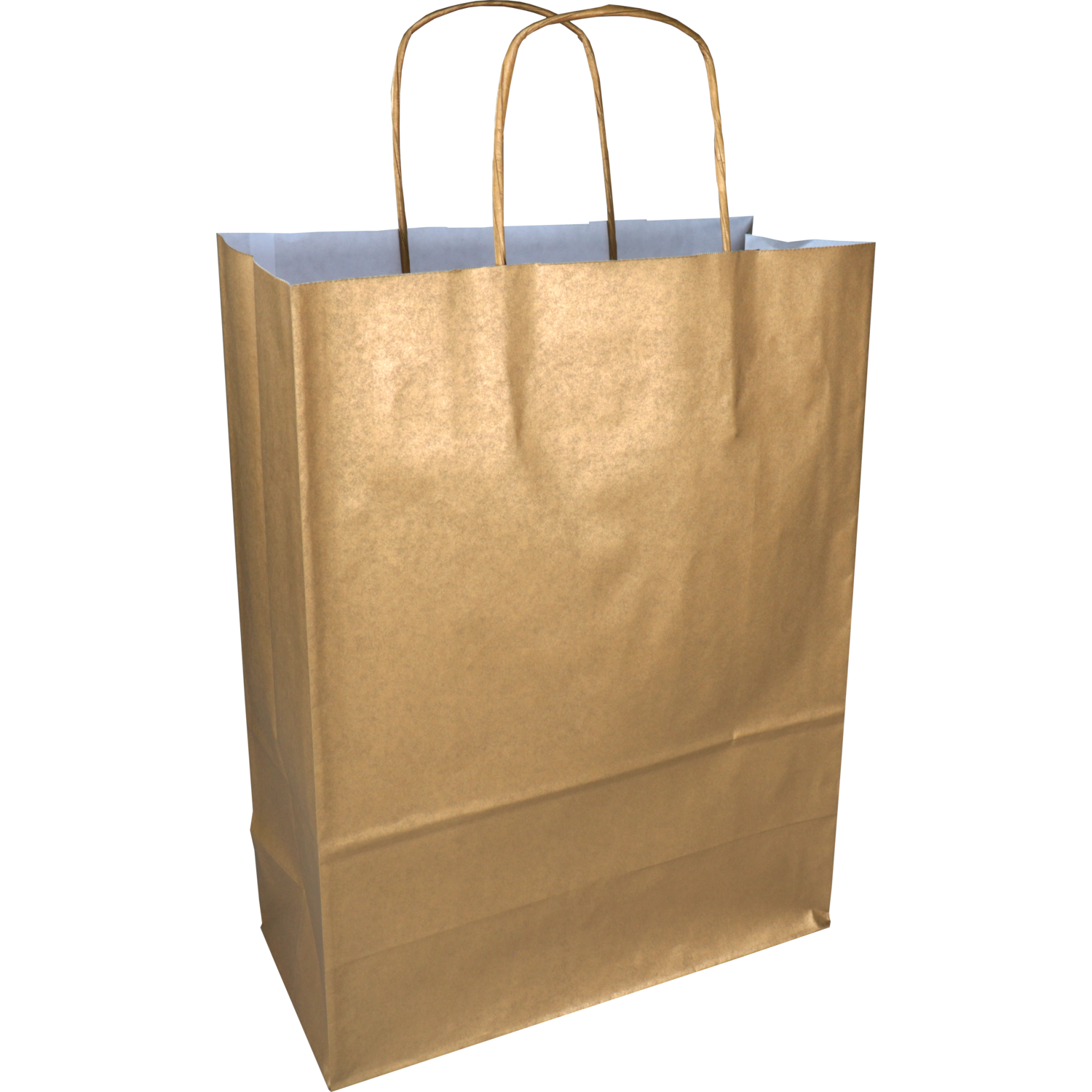 Tas, Kraftpapier, gedraaid papieren koord, 26x 12x35cm, draagtas, goud 1