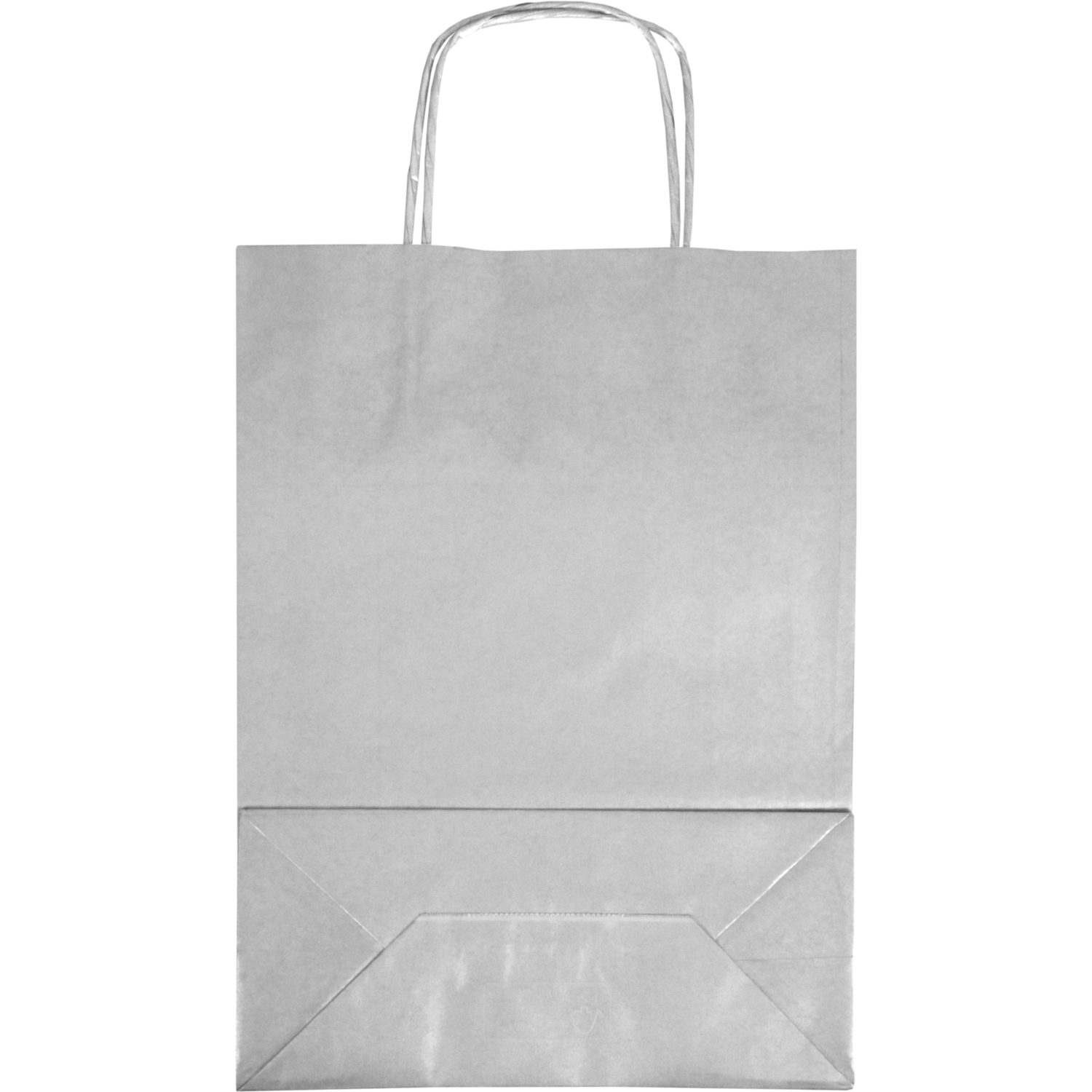 Tas, Kraftpapier, gedraaid papieren koord, 24x 11x33cm, draagtas, zilver 2