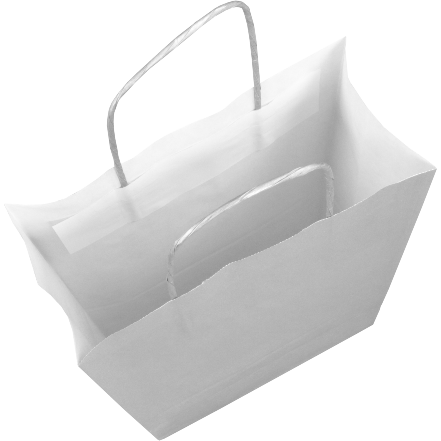 Tas, Kraftpapier, gedraaid papieren koord, 24x 11x33cm, draagtas, zilver 3