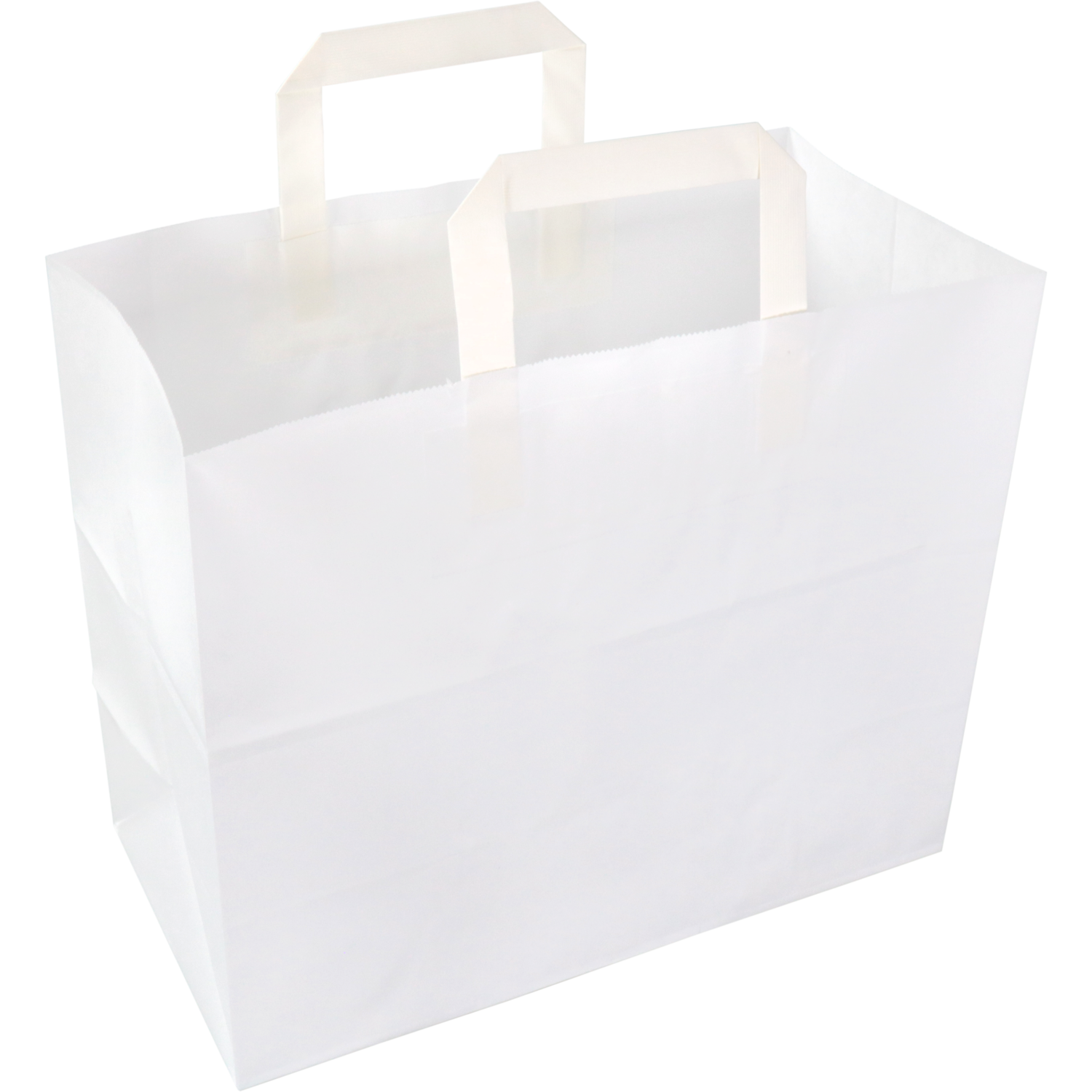 Tas, Papier, platte handgreep, 32x 16x27cm, draagtas, wit 2