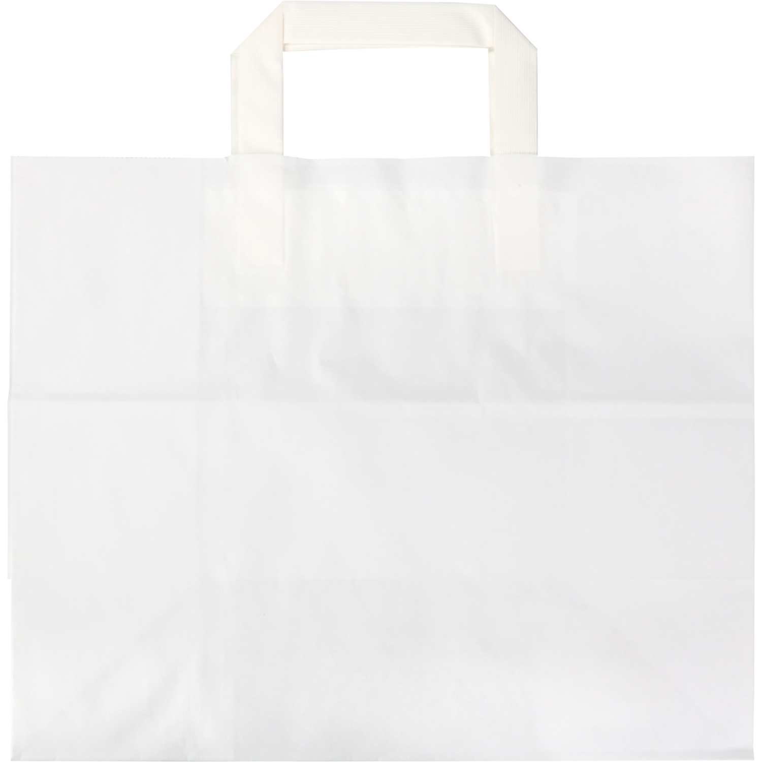 Tas, Papier, platte handgreep, 32x 16x27cm, draagtas, wit 3