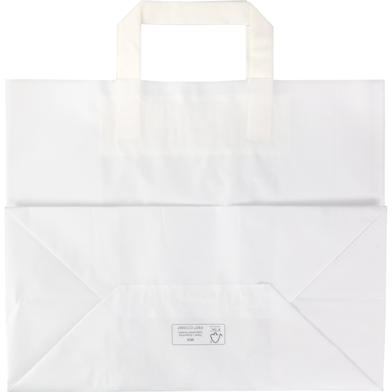 Tas, Papier, platte handgreep, 32x 16x27cm, draagtas, wit 4