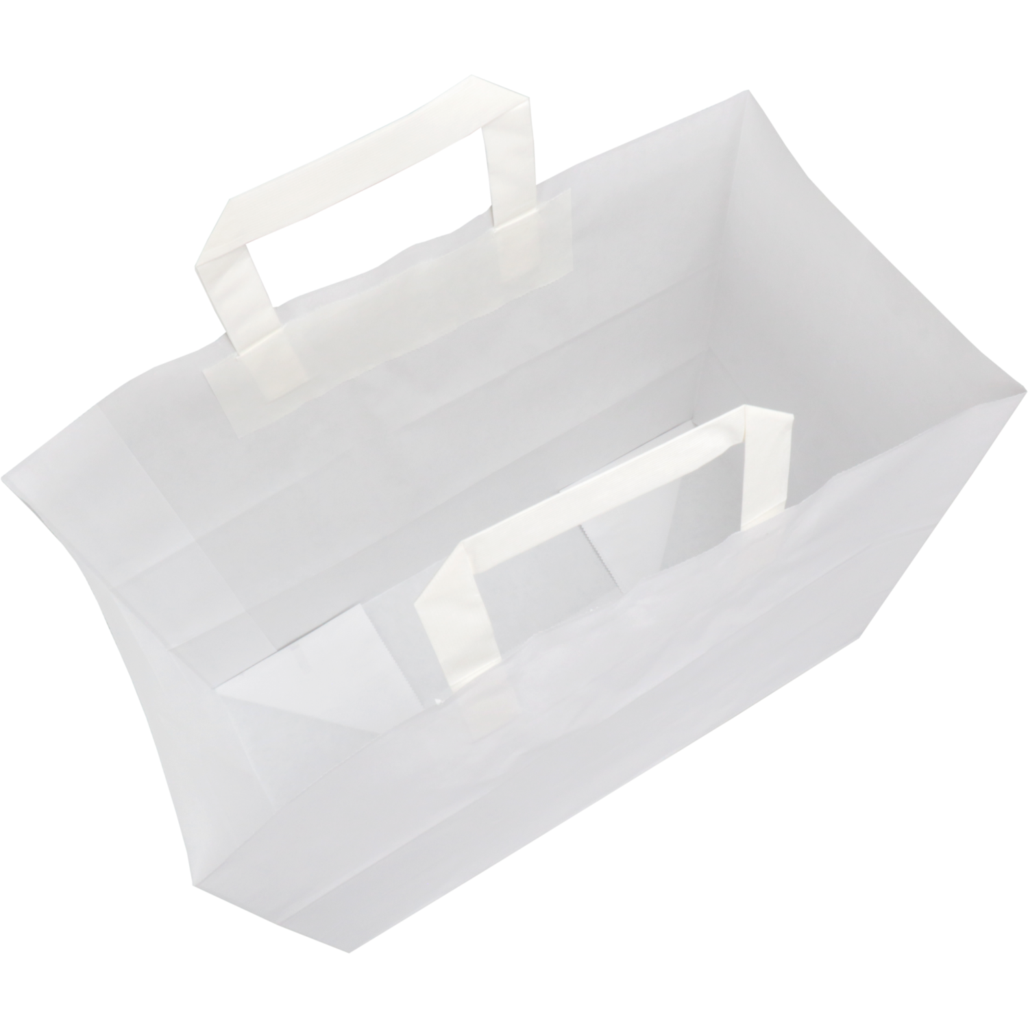 Tas, Papier, platte handgreep, 32x 16x27cm, draagtas, wit 5