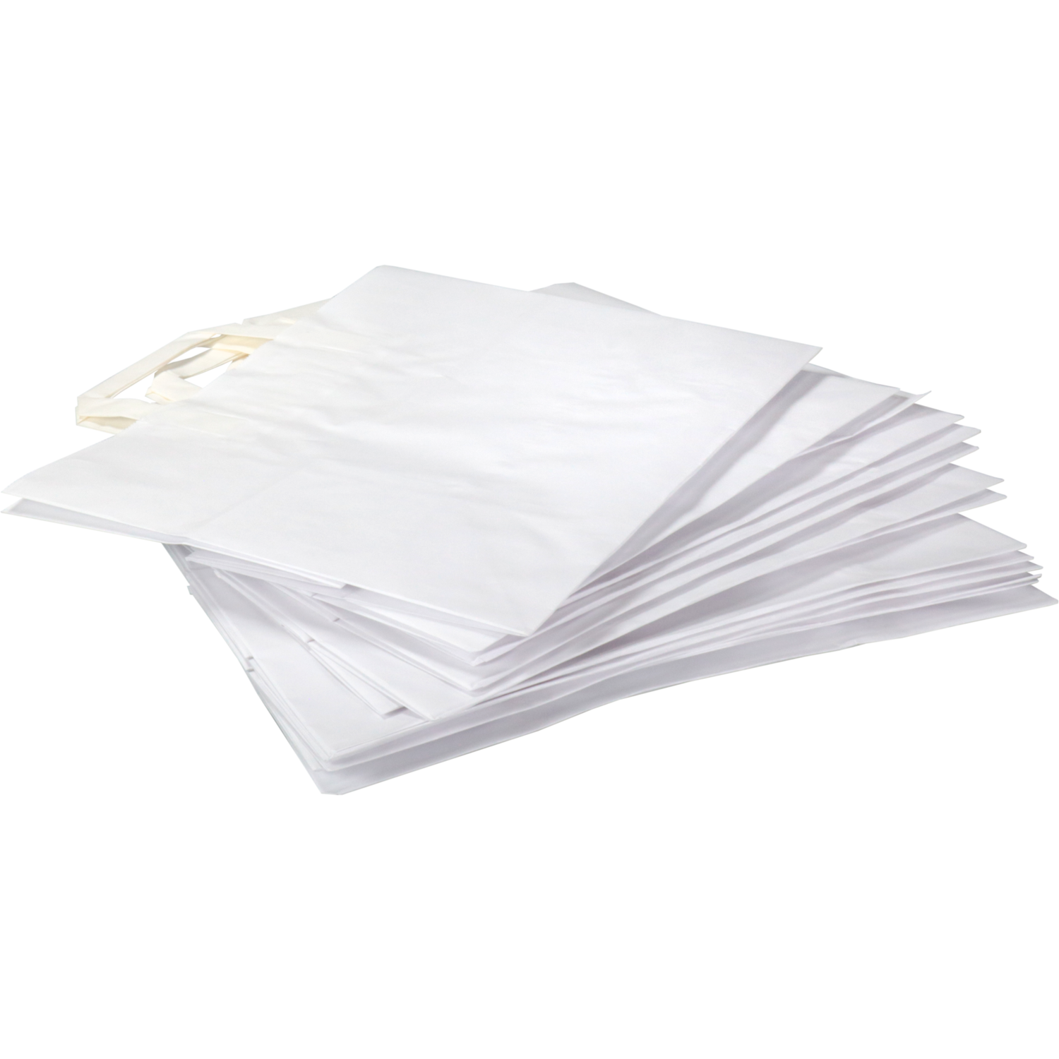 Tas, Papier, platte handgreep, 32x 16x27cm, draagtas, wit 6