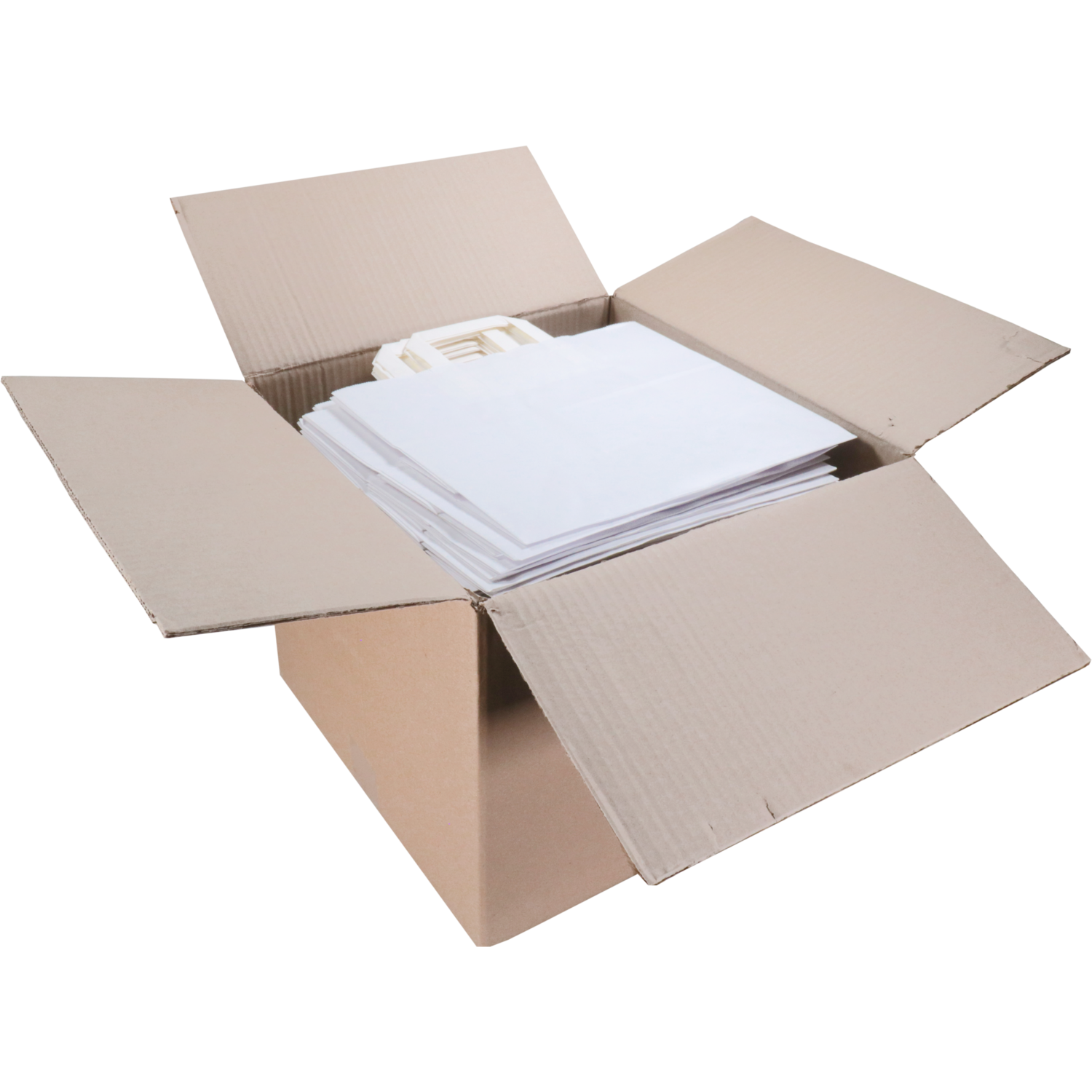 Tas, Papier, platte handgreep, 32x 16x27cm, draagtas, wit 7