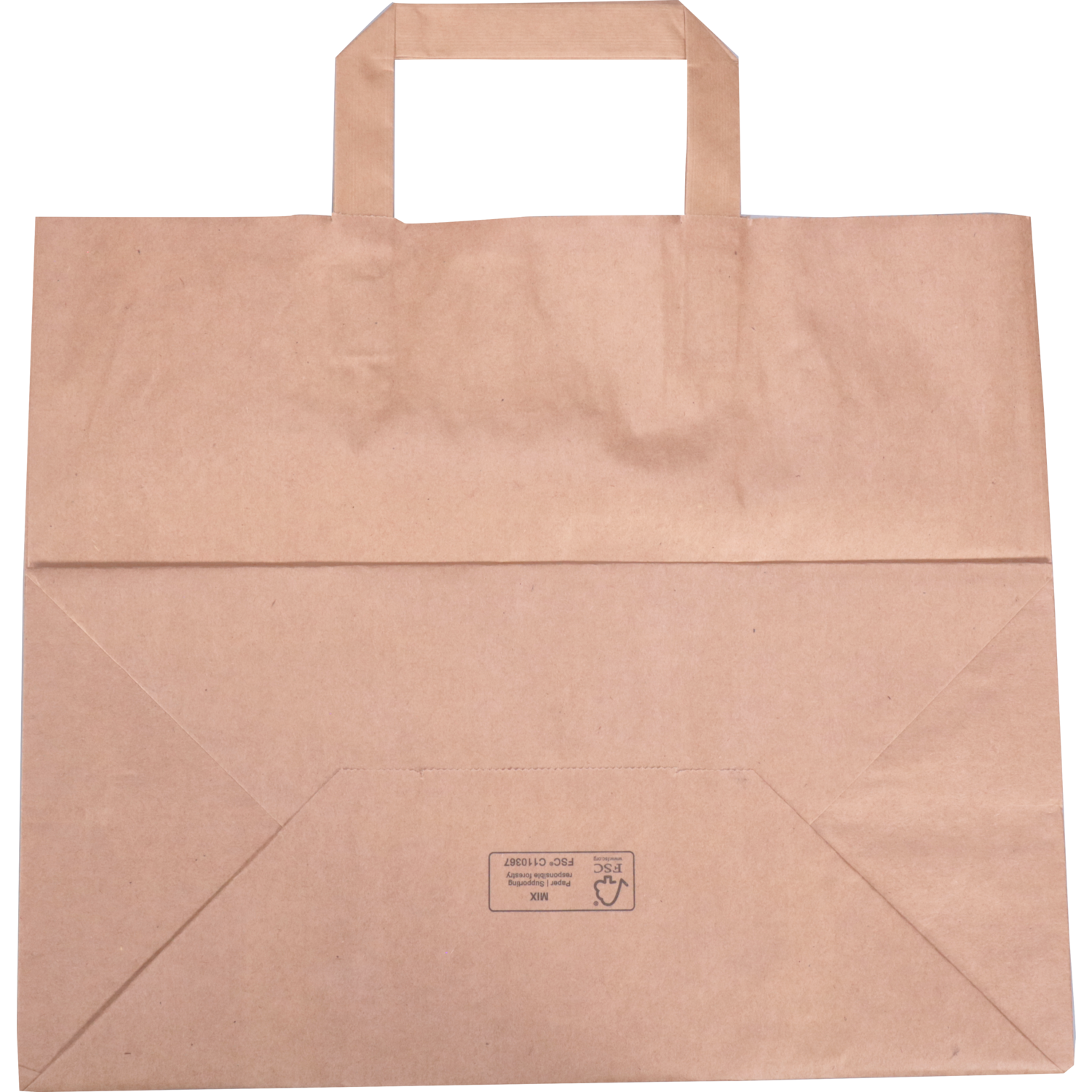Tas, Papier, platte handgreep, 32x 16x27cm, draagtas, bruin 2