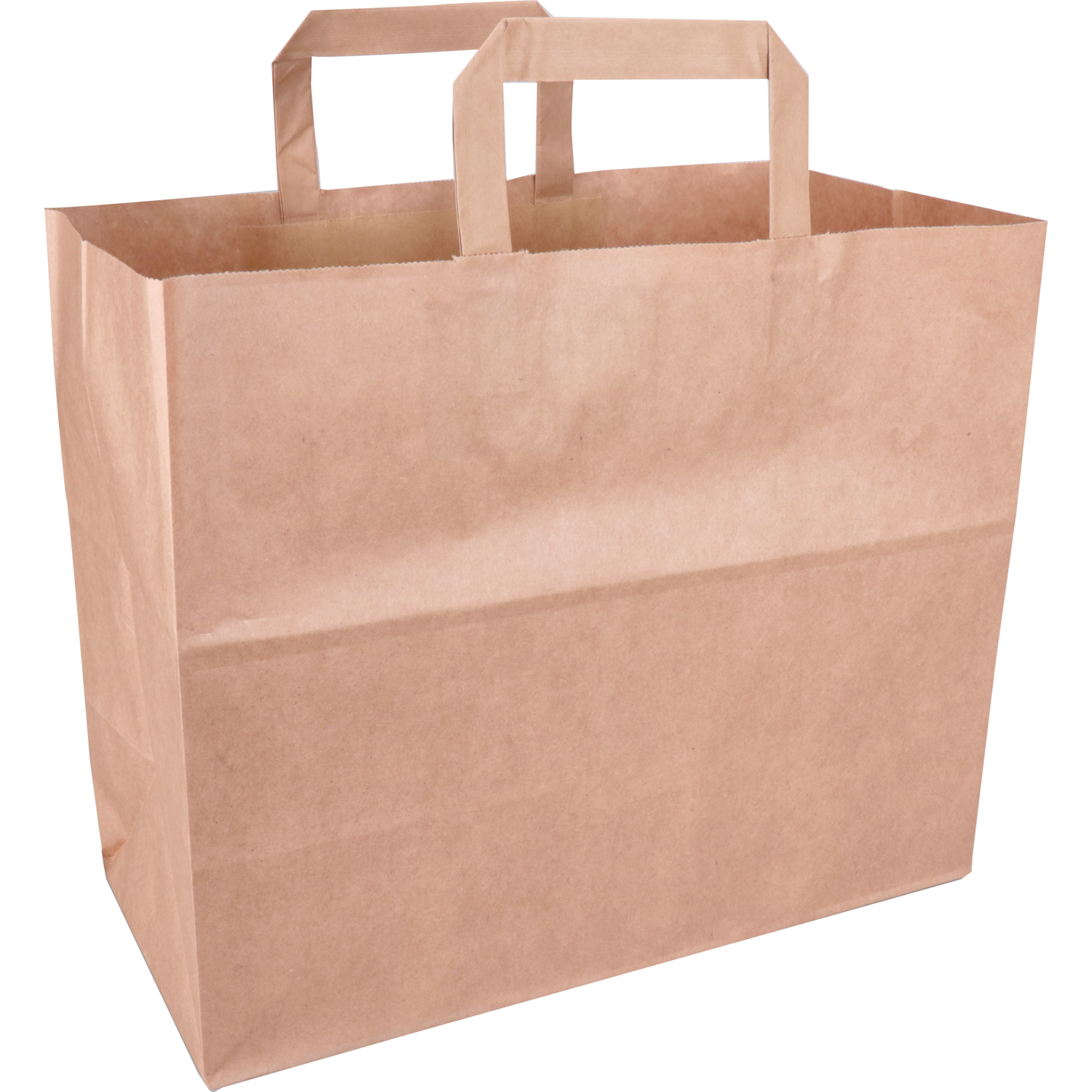 Tas, Papier, platte handgreep, 32x 16x27cm, draagtas, bruin 1