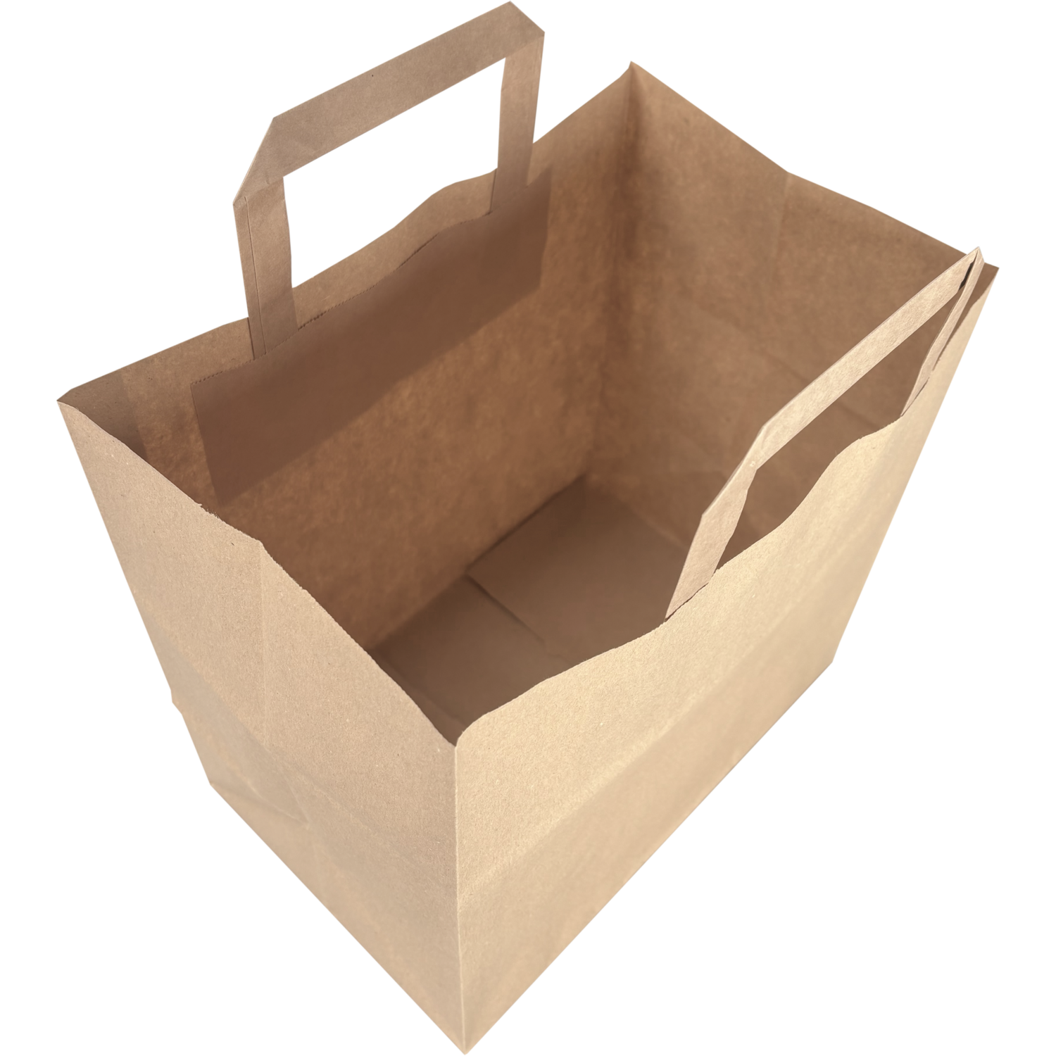 Tas, Papier, platte handgreep, 26x 16x26cm, draagtas, bruin 2