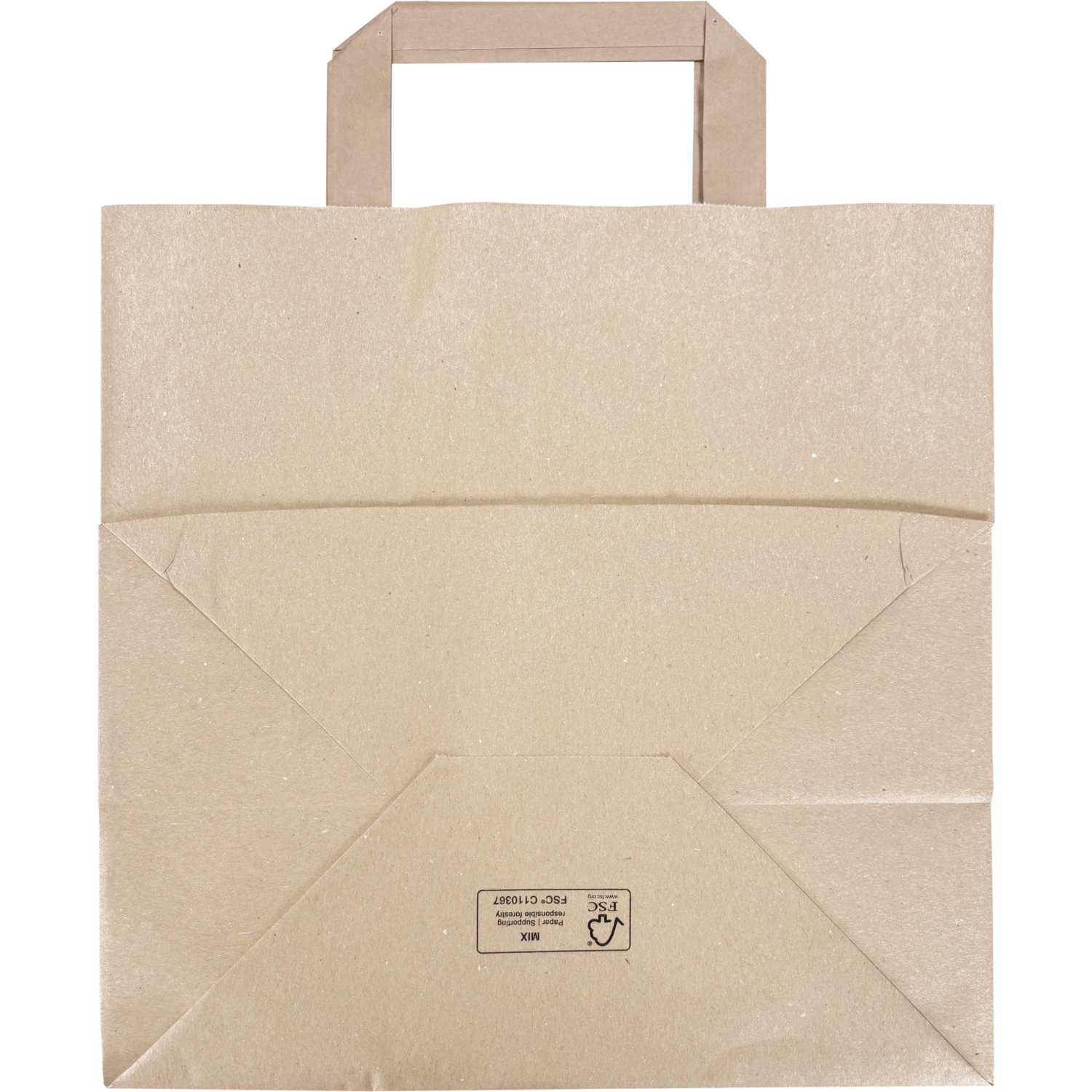 Tas, Papier, platte handgreep, 26x 16x26cm, draagtas, bruin 4