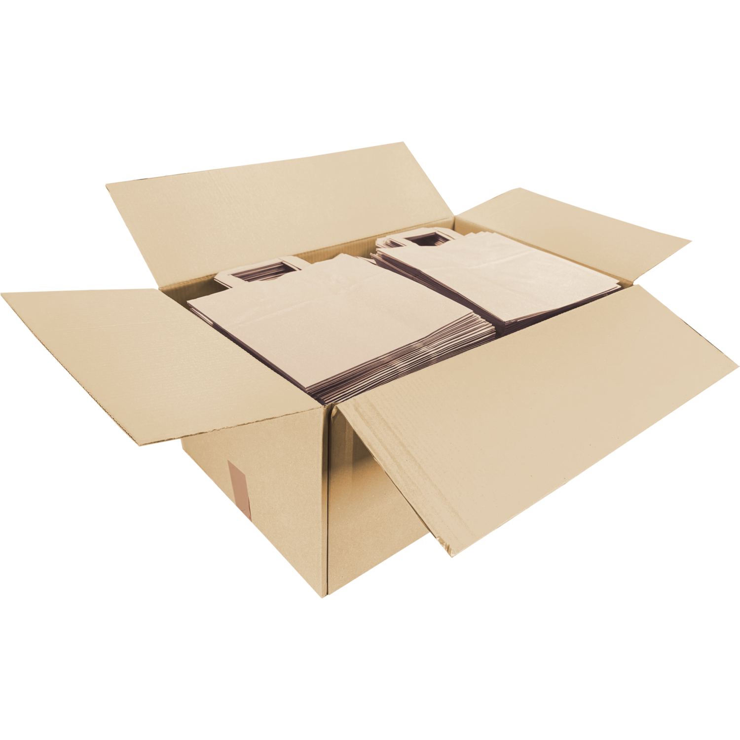 Tas, Papier, platte handgreep, 26x 16x26cm, draagtas, bruin 7