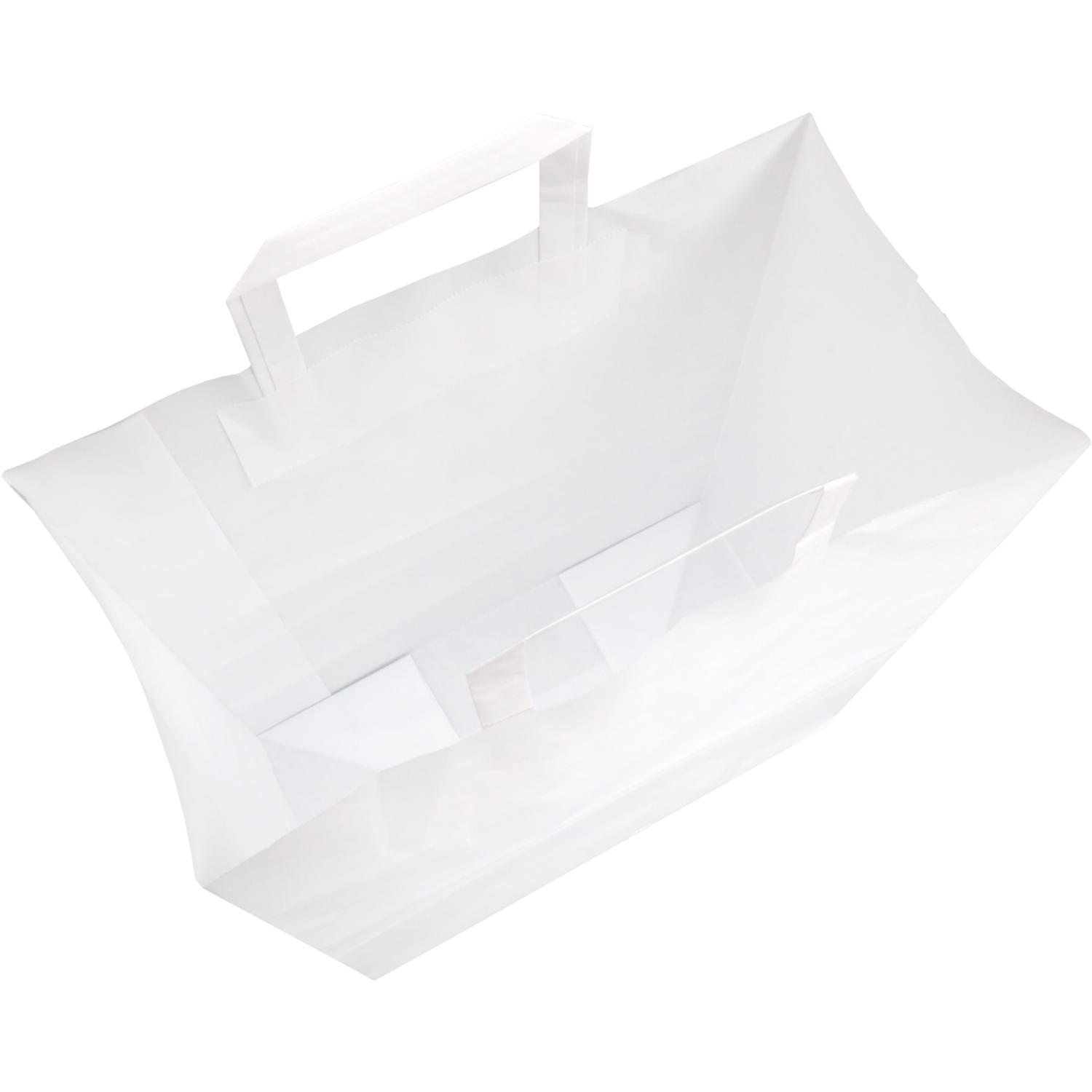 Tas, Papier, platte handgreep, 32x 16x43cm, draagtas, wit 2