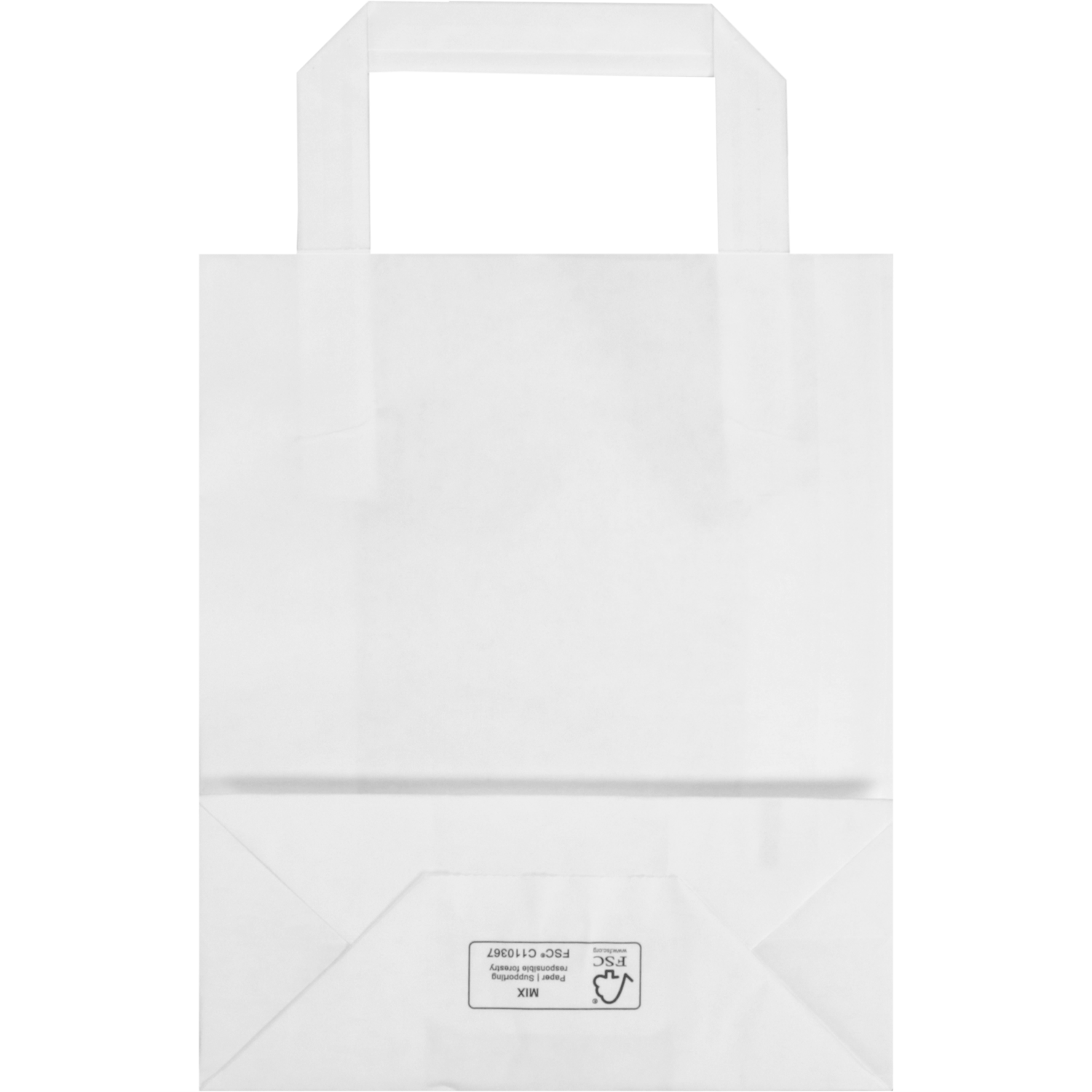 Tas, Papier, platte handgreep, 18x 8x22cm, draagtas, wit 2