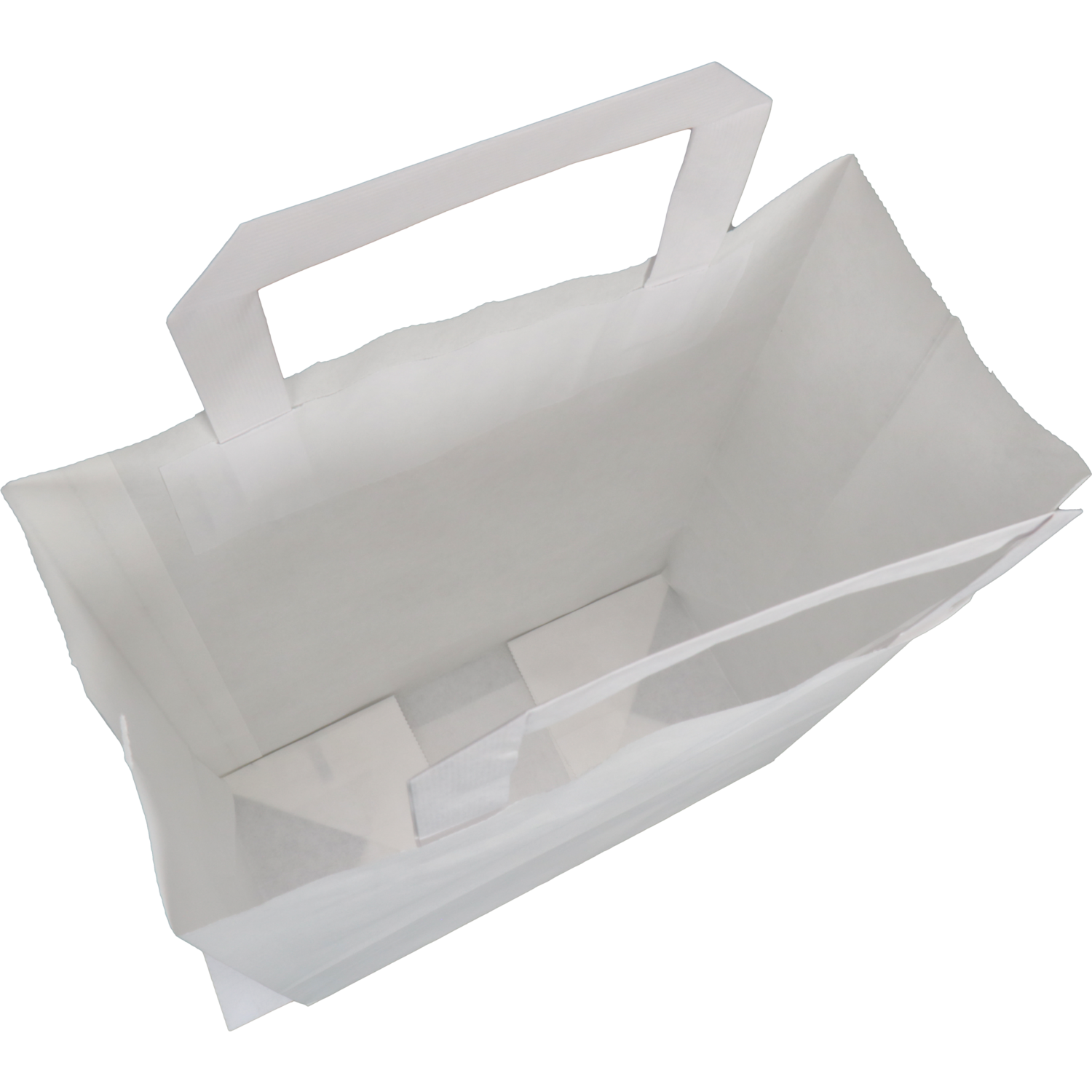 Tas, Papier, platte handgreep, 22x 10x28cm, draagtas, wit 2