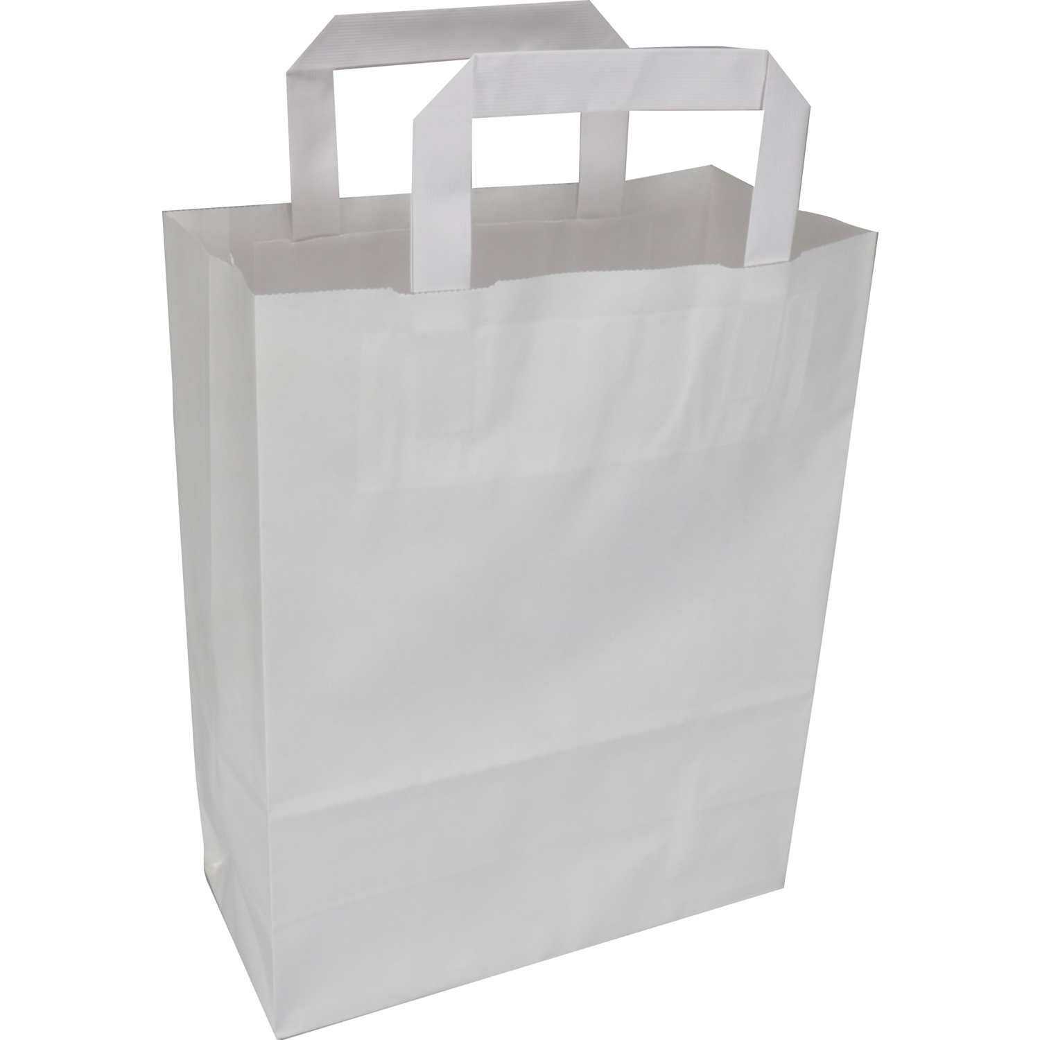Tas, Papier, platte handgreep, 22x 10x28cm, draagtas, wit 1