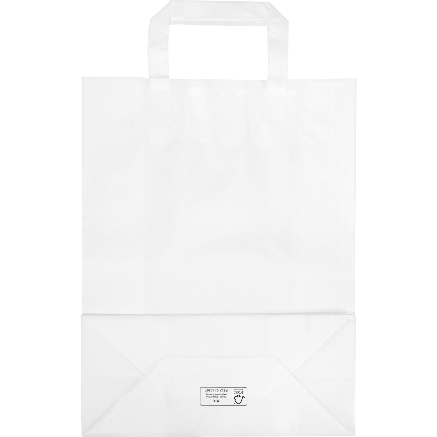 Tas, Papier, platte handgreep, 26x 12x35cm, draagtas, wit 2
