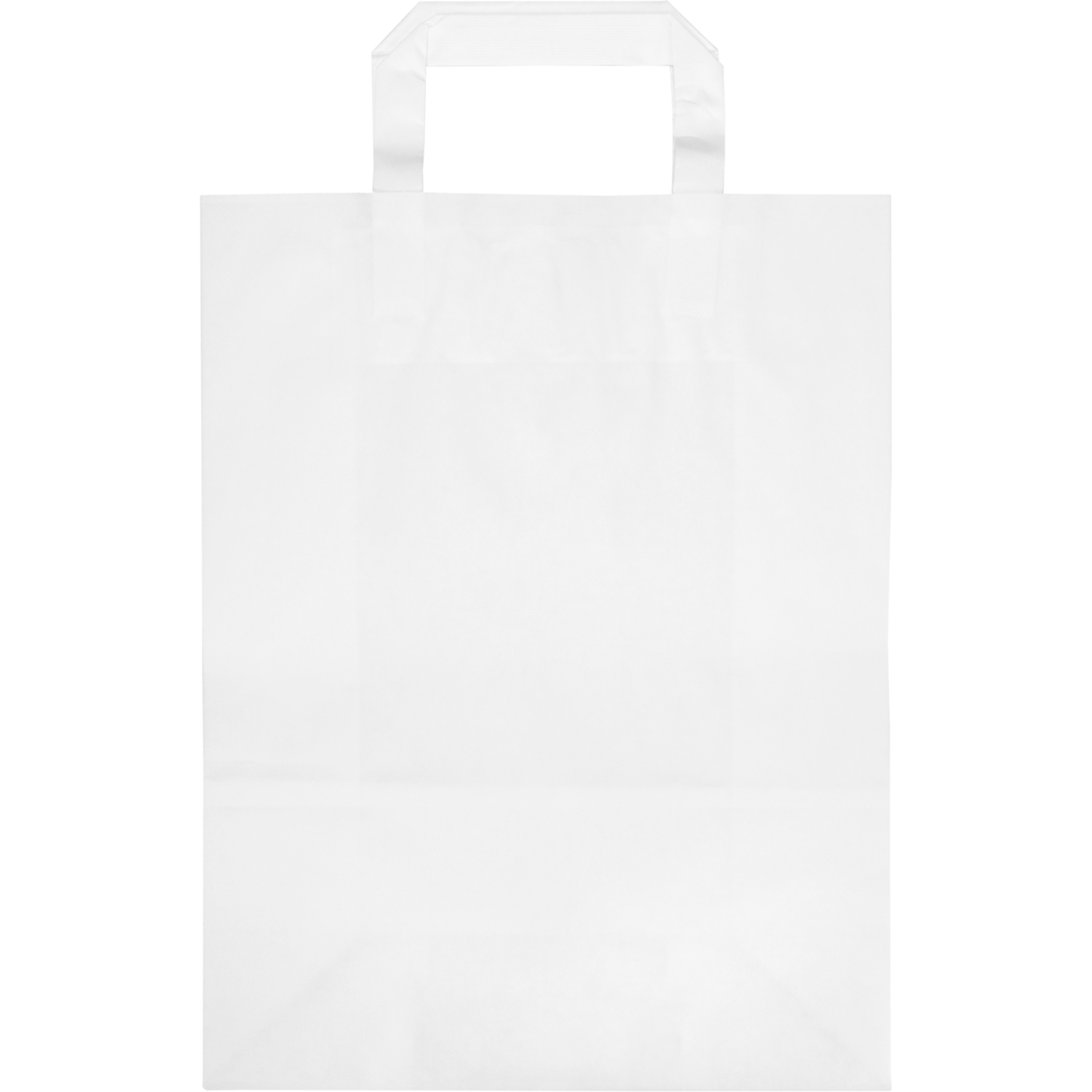 Tas, Papier, platte handgreep, 26x 12x35cm, draagtas, wit 3