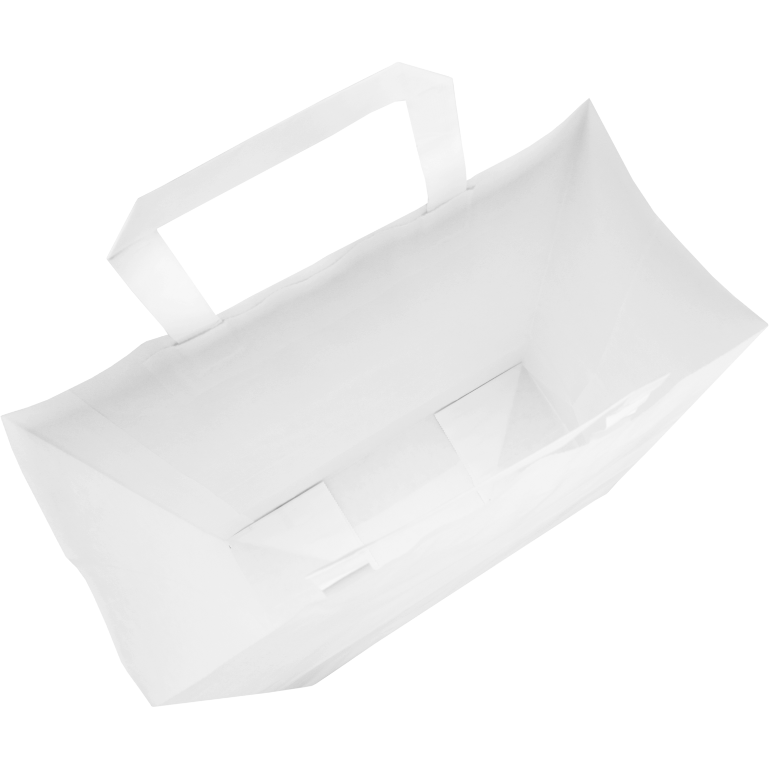 Tas, Papier, platte handgreep, 26x 12x35cm, draagtas, wit 4