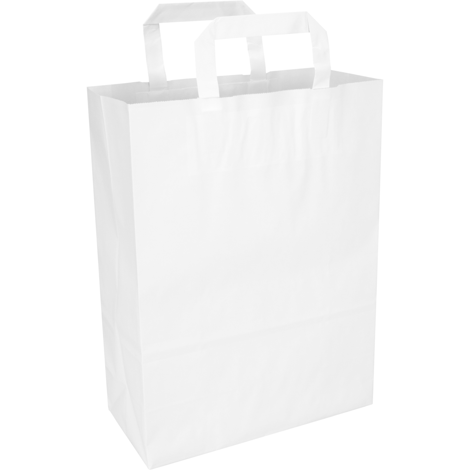 Tas, Papier, platte handgreep, 26x 12x35cm, draagtas, wit 1