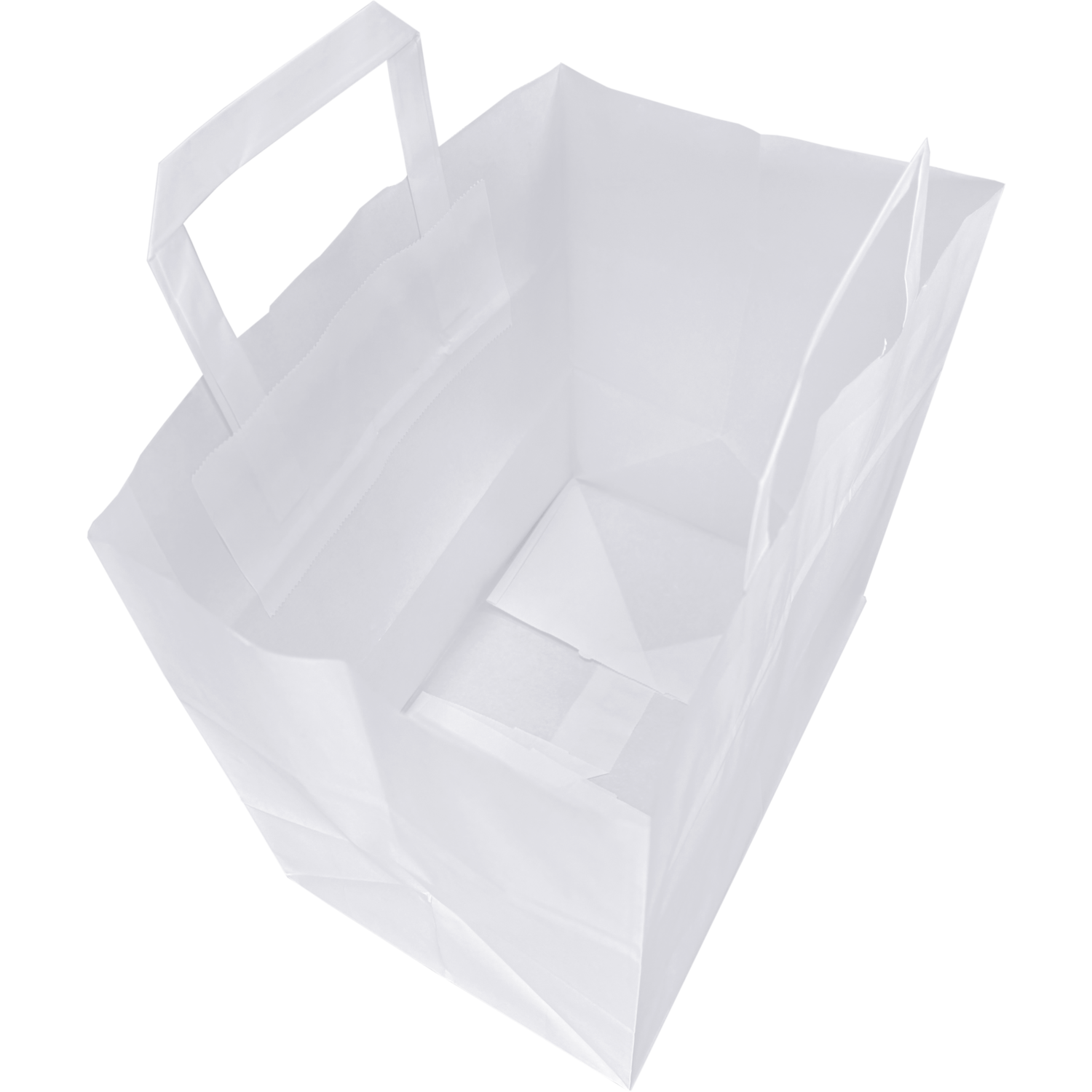 Tas, Papier, platte handgreep, 26x 17x25cm, draagtas, wit 2