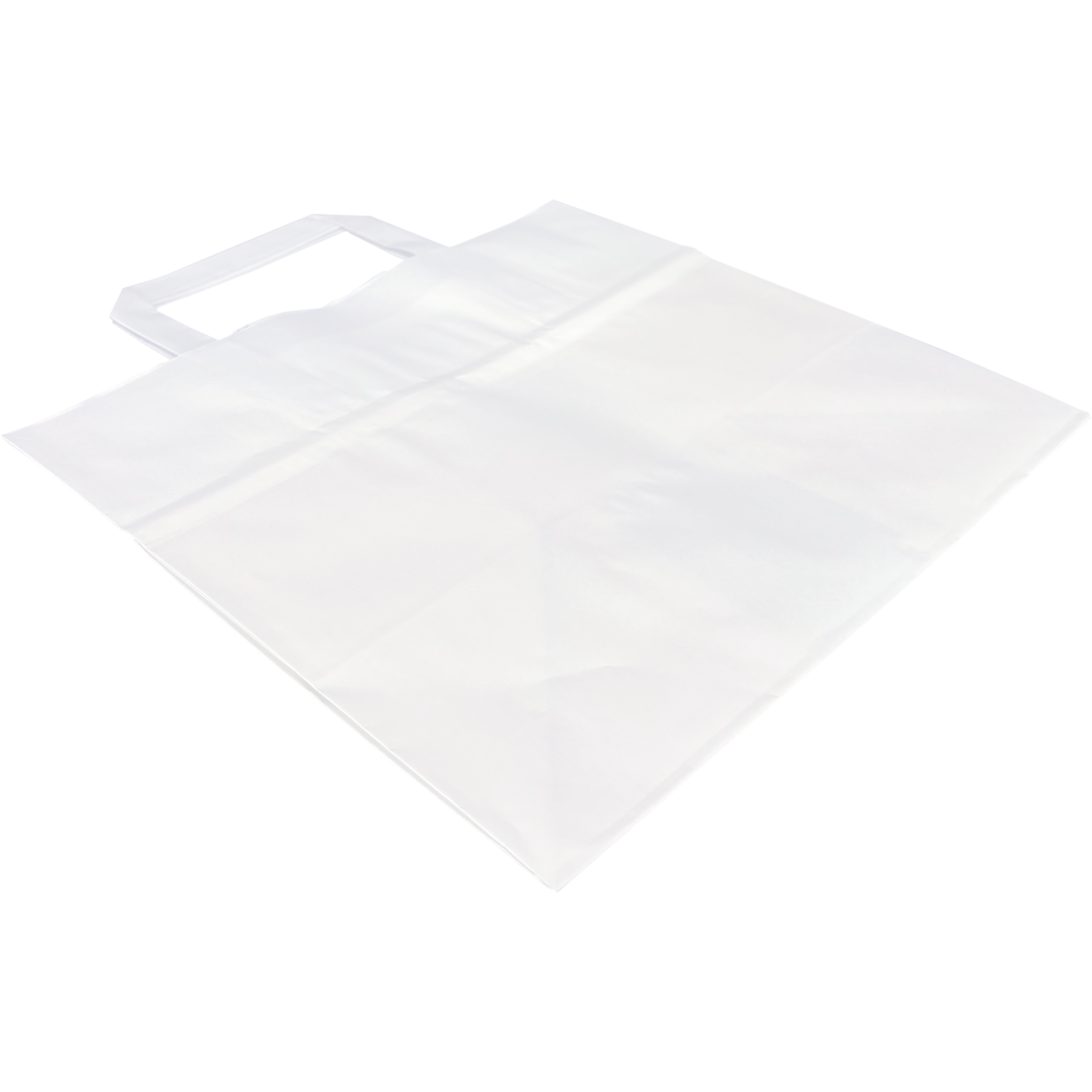 Tas, Papier, platte handgreep, 26x 17x25cm, draagtas, wit 3