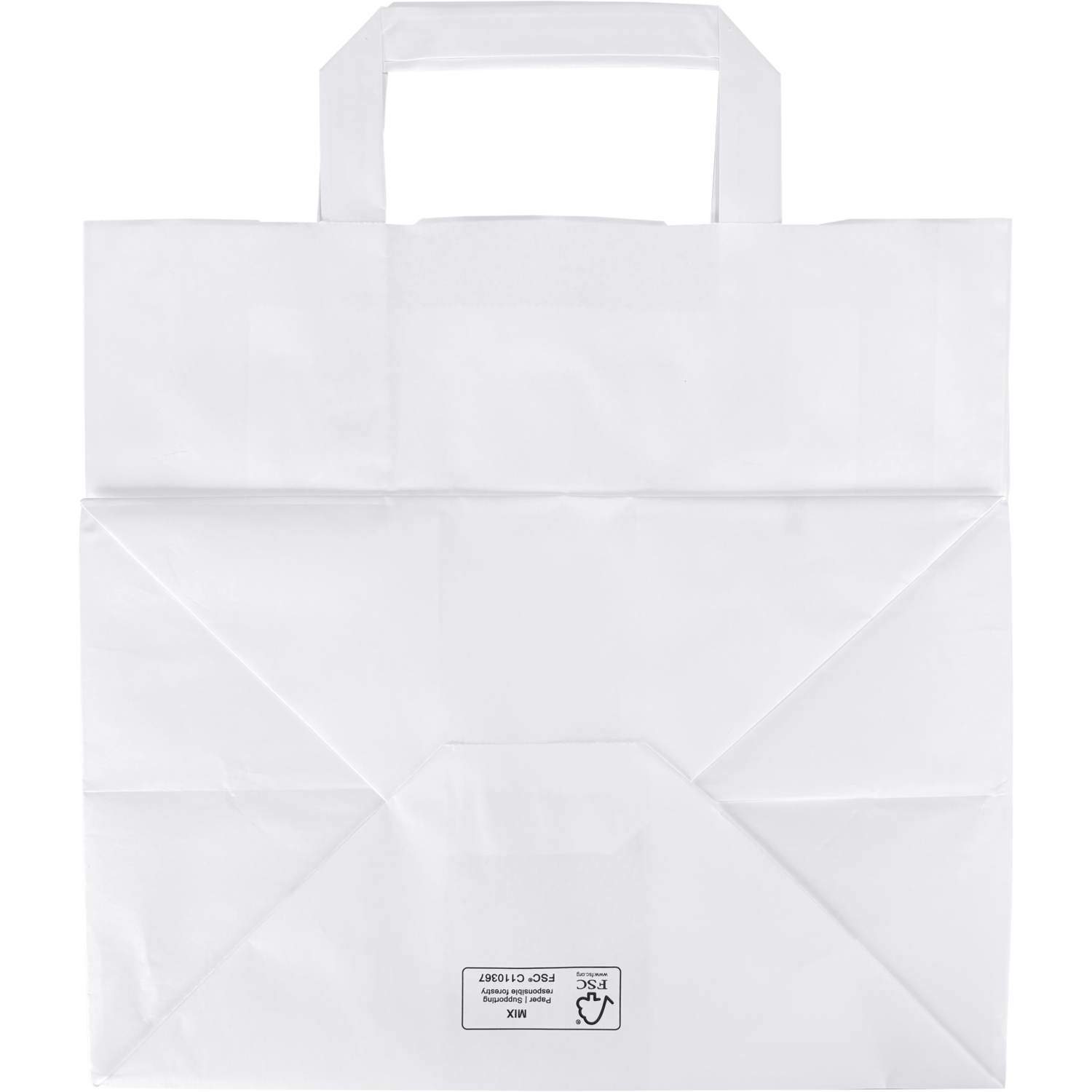 Tas, Papier, platte handgreep, 26x 17x25cm, draagtas, wit 4