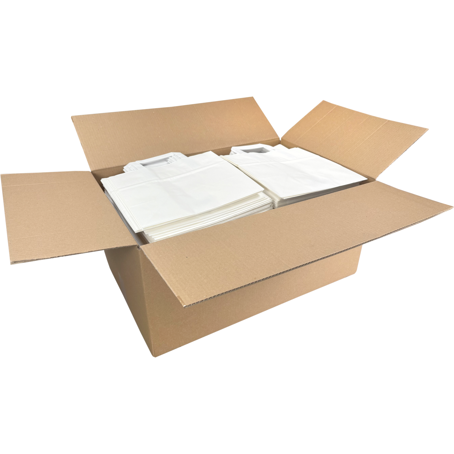 Tas, Papier, platte handgreep, 26x 17x25cm, draagtas, wit 5