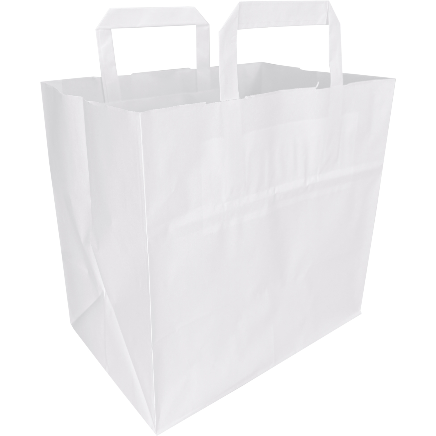 Tas, Papier, platte handgreep, 26x 17x25cm, draagtas, wit 1