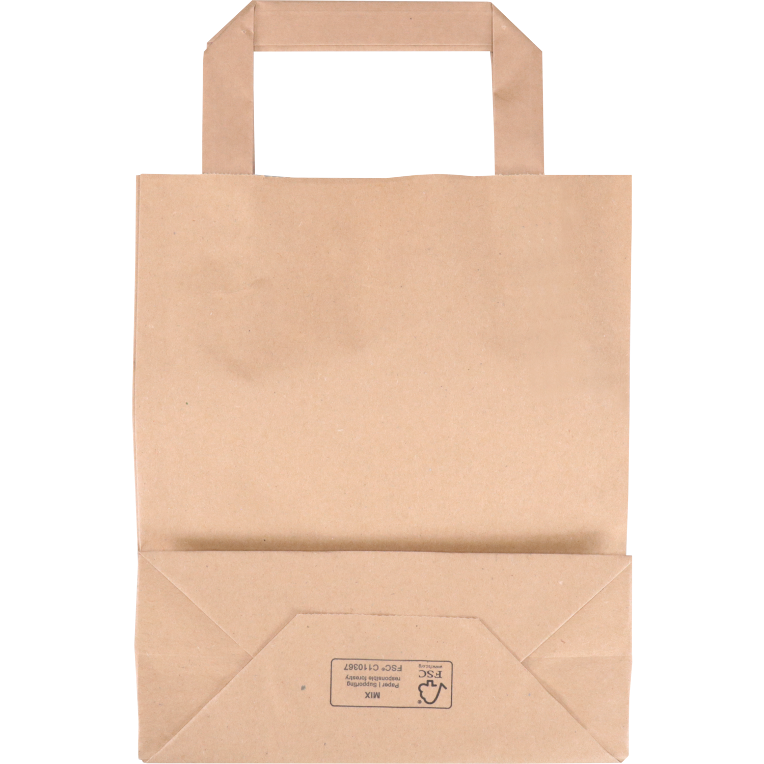 Tas, Papier, platte handgreep, 18x 8x22cm, draagtas, bruin 2