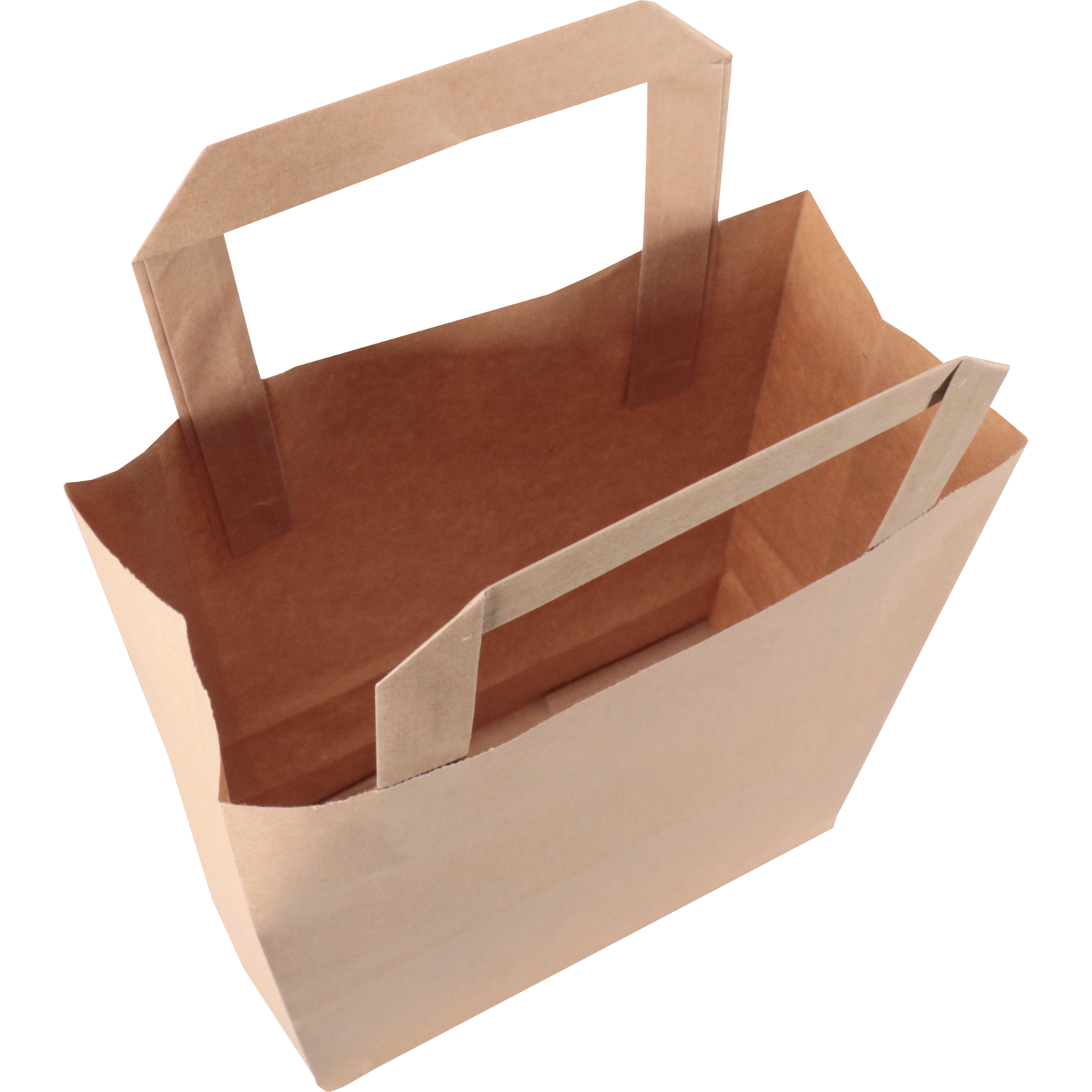 Tas, Papier, platte handgreep, 18x 8x22cm, draagtas, bruin 3