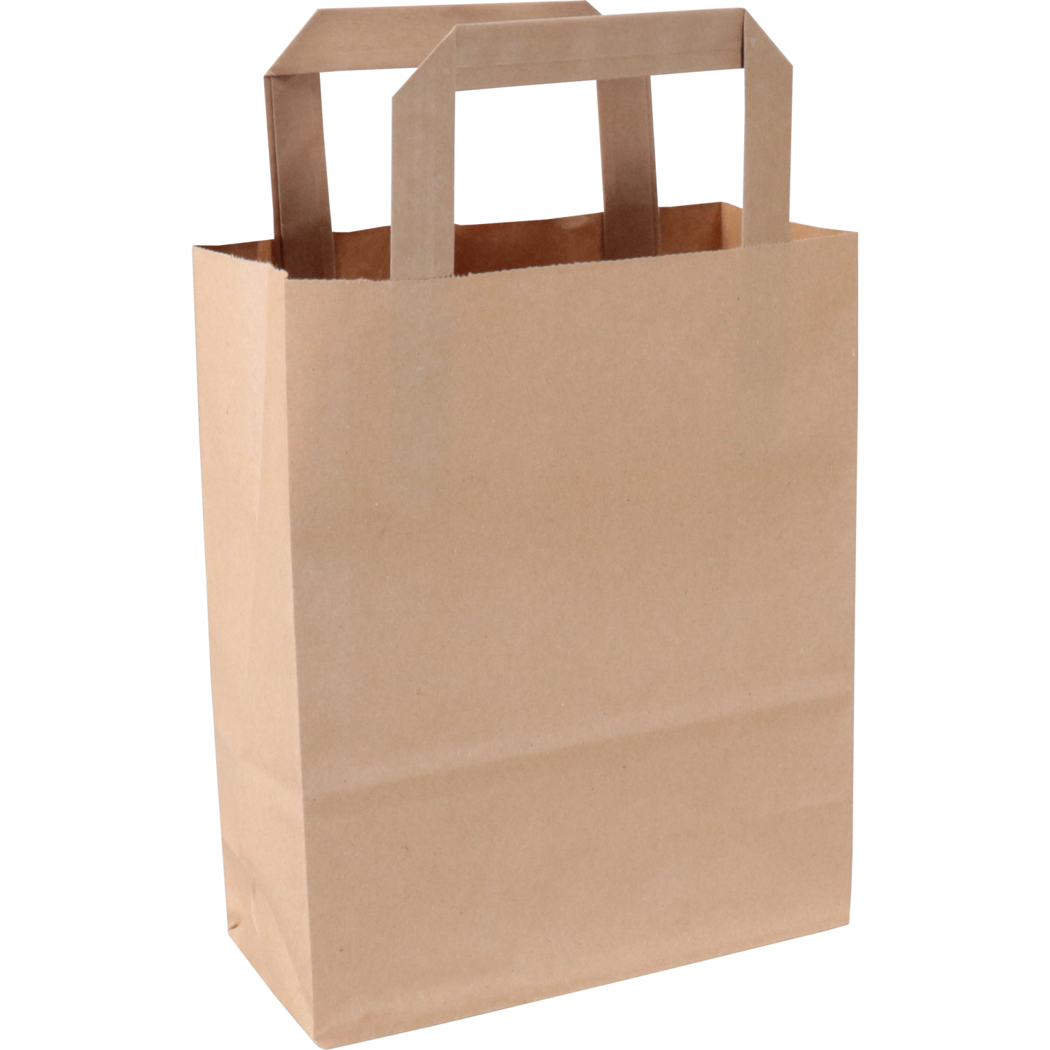 Tas, Papier, platte handgreep, 18x 8x22cm, draagtas, bruin 1