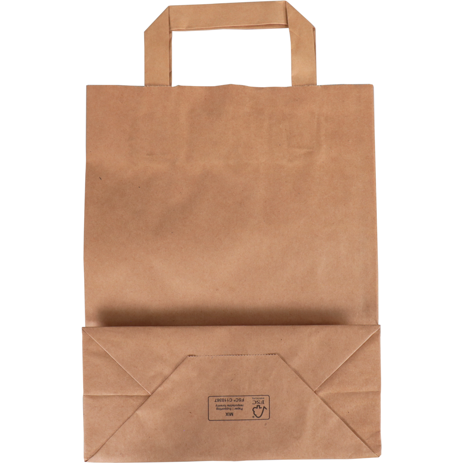 Tas, Papier, platte handgreep, 22x 10x28cm, draagtas, bruin 2