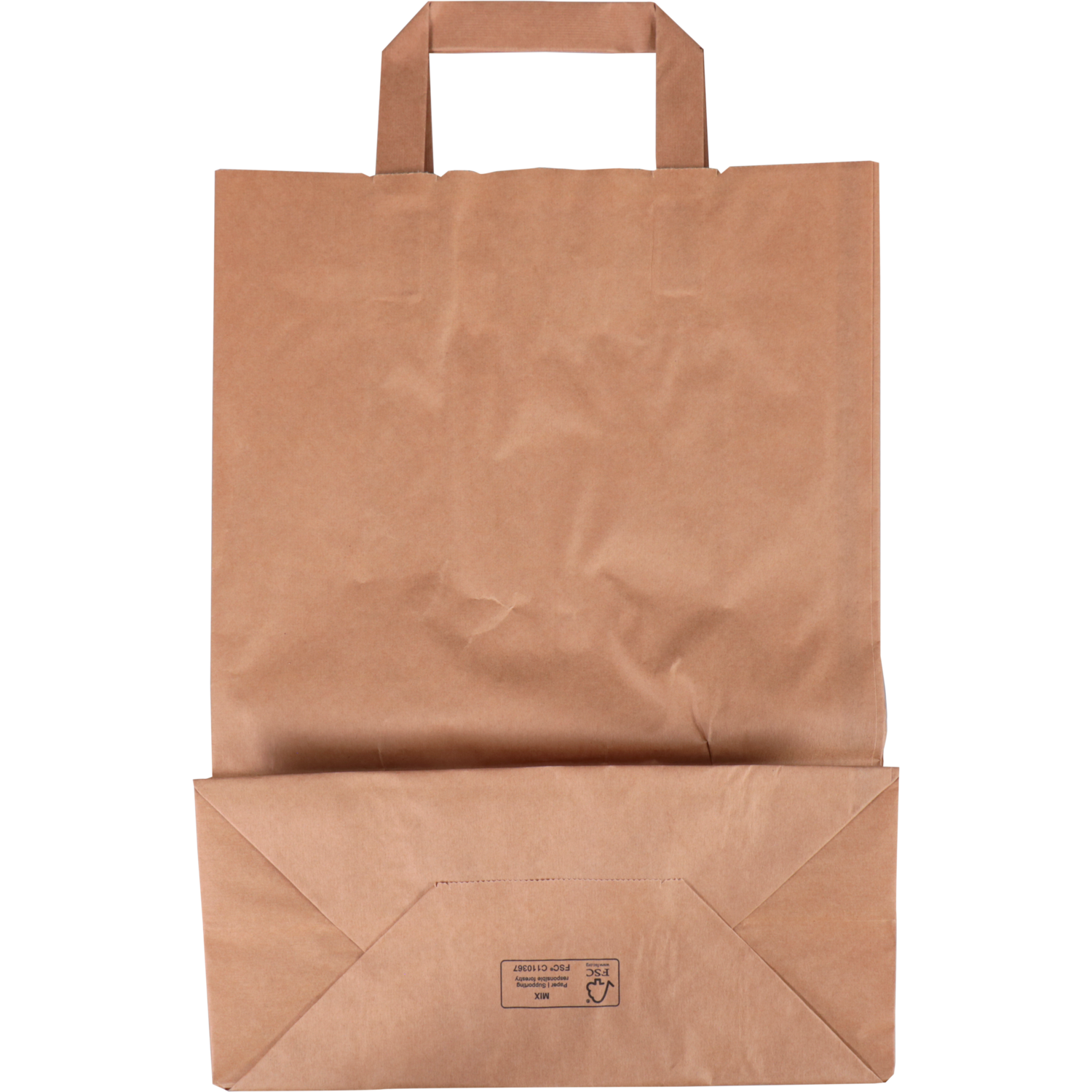 Tas, Papier, platte handgreep, 26x 12x35cm, draagtas, bruin 2