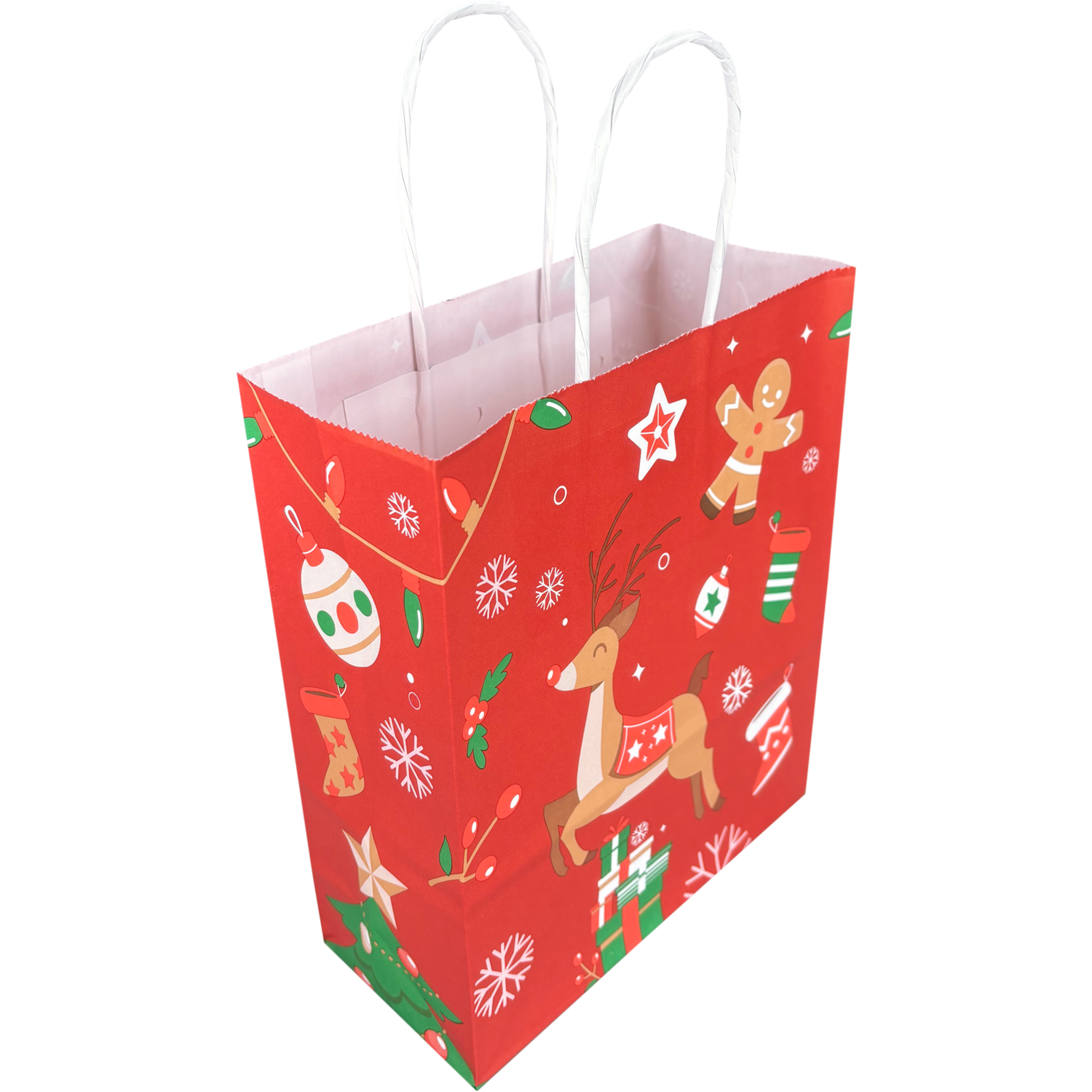 Tas, Hert, Papier, gedraaid papieren koord, 18x 8x22cm, draagtas, rood 2