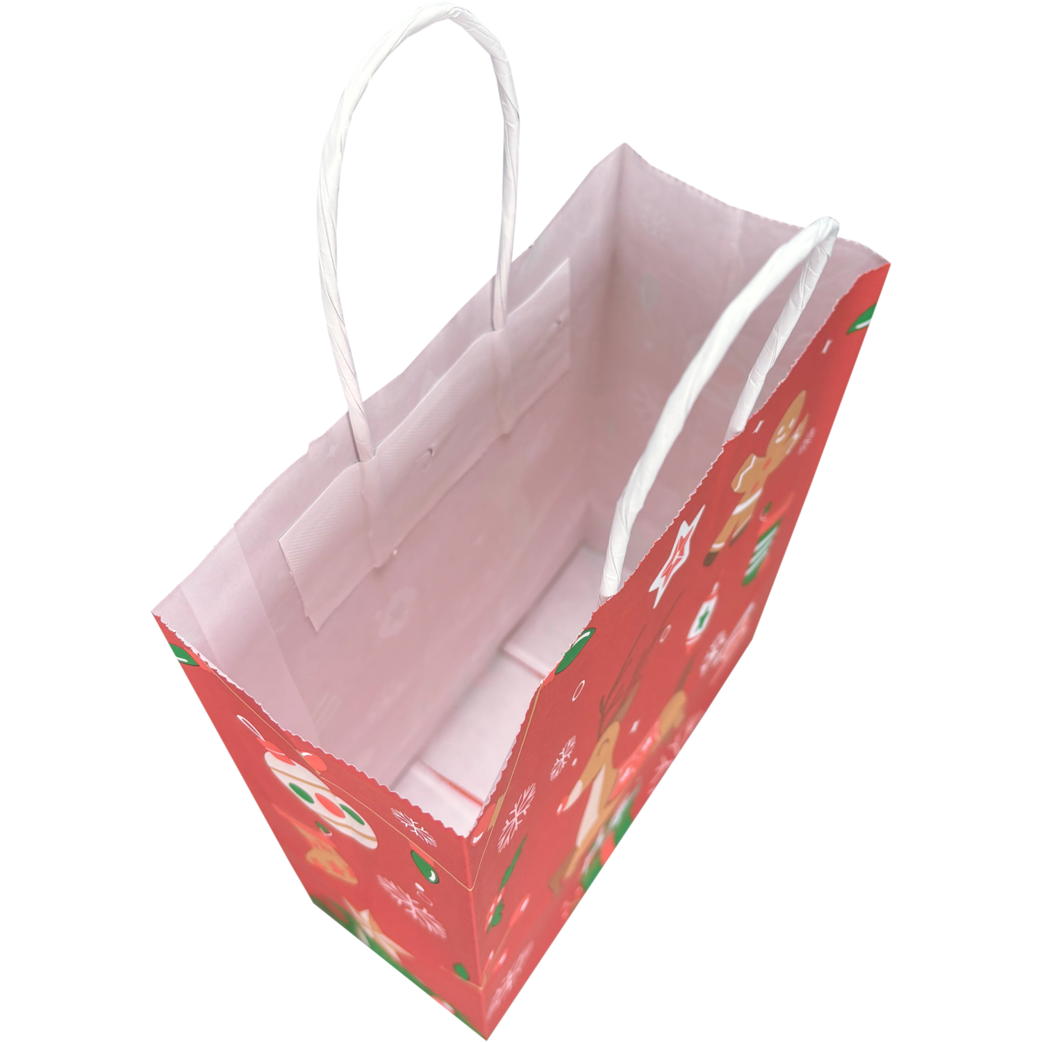 Tas, Hert, Papier, gedraaid papieren koord, 18x 8x22cm, draagtas, rood 3