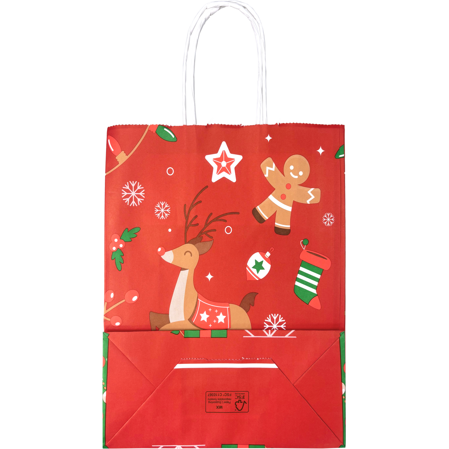 Tas, Hert, Papier, gedraaid papieren koord, 18x 8x22cm, draagtas, rood 4